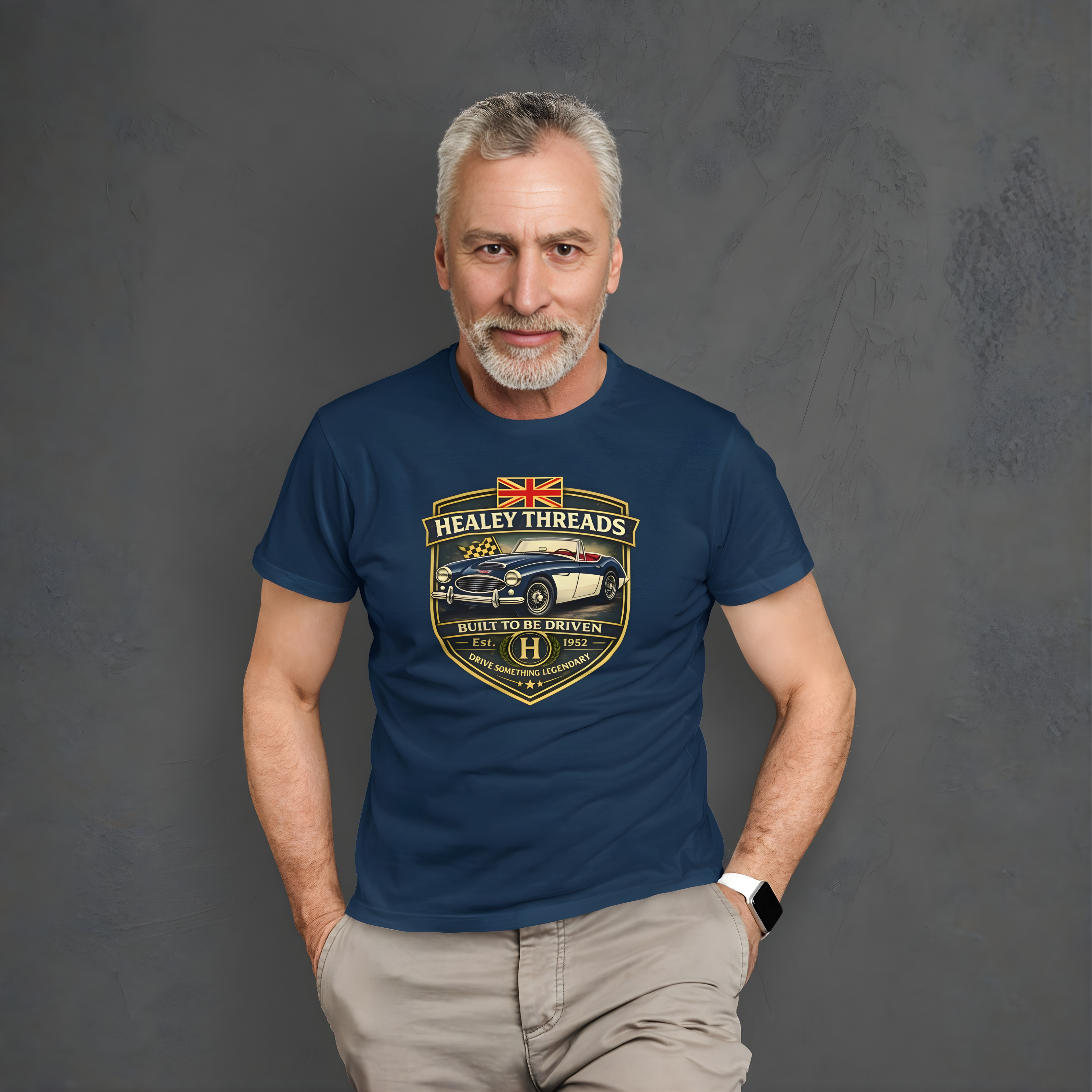 Vintage British Roadster Badge Tee | Classic Racing Shirt
