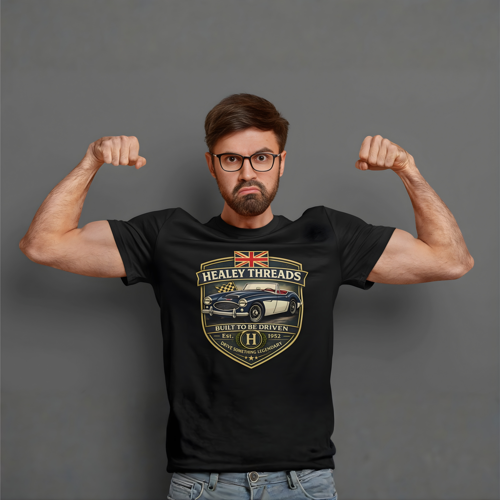 Vintage British Roadster Badge Tee | Classic Racing Shirt