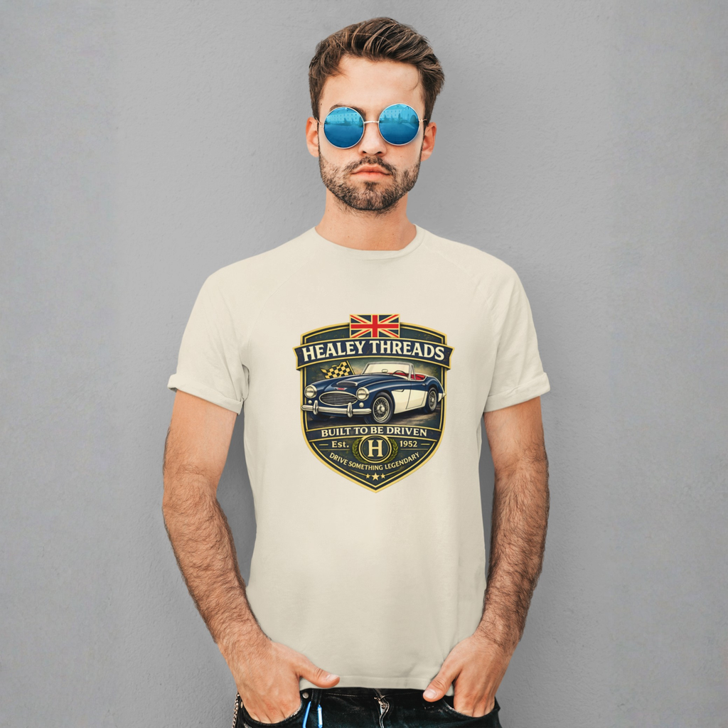 Vintage British Roadster Badge Tee | Classic Racing Shirt