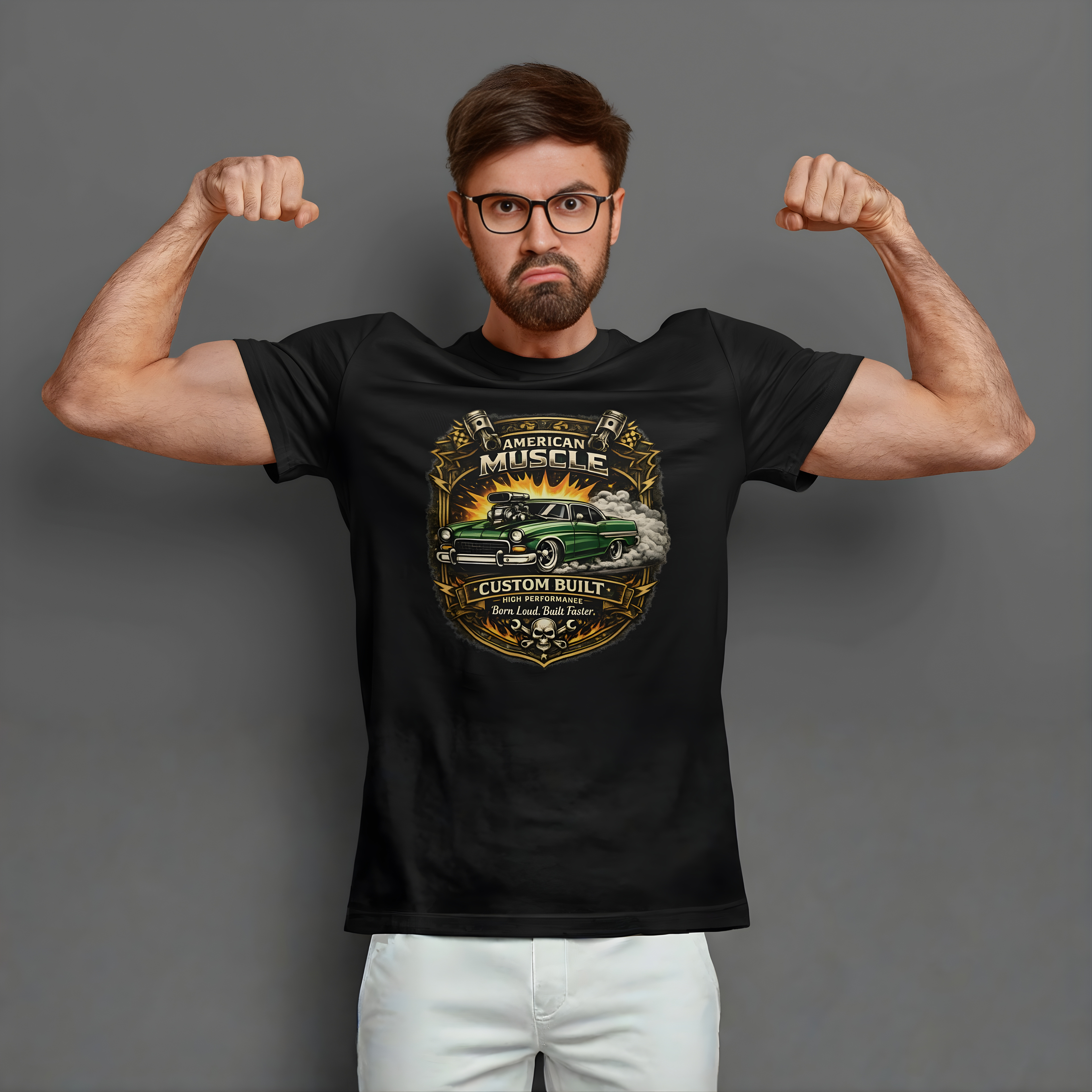 American Muscle Custom Built Tee | Retro Hot Rod Shirt