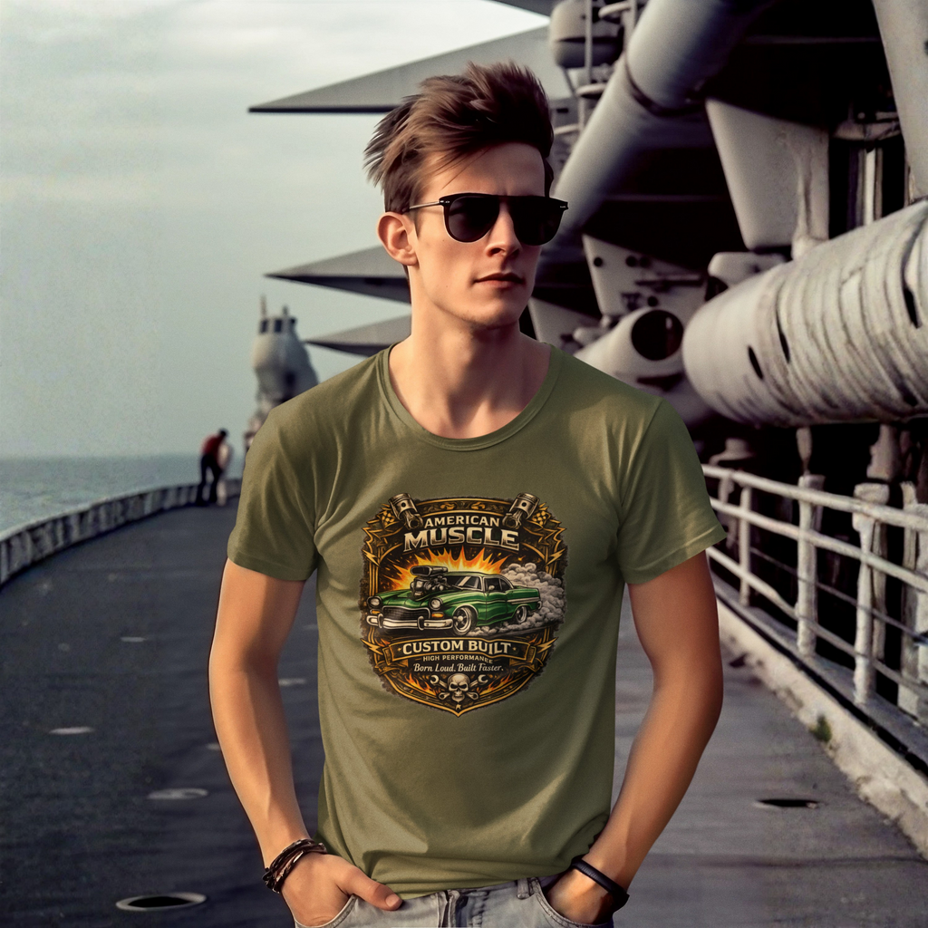 American Muscle Custom Built Tee | Retro Hot Rod Shirt