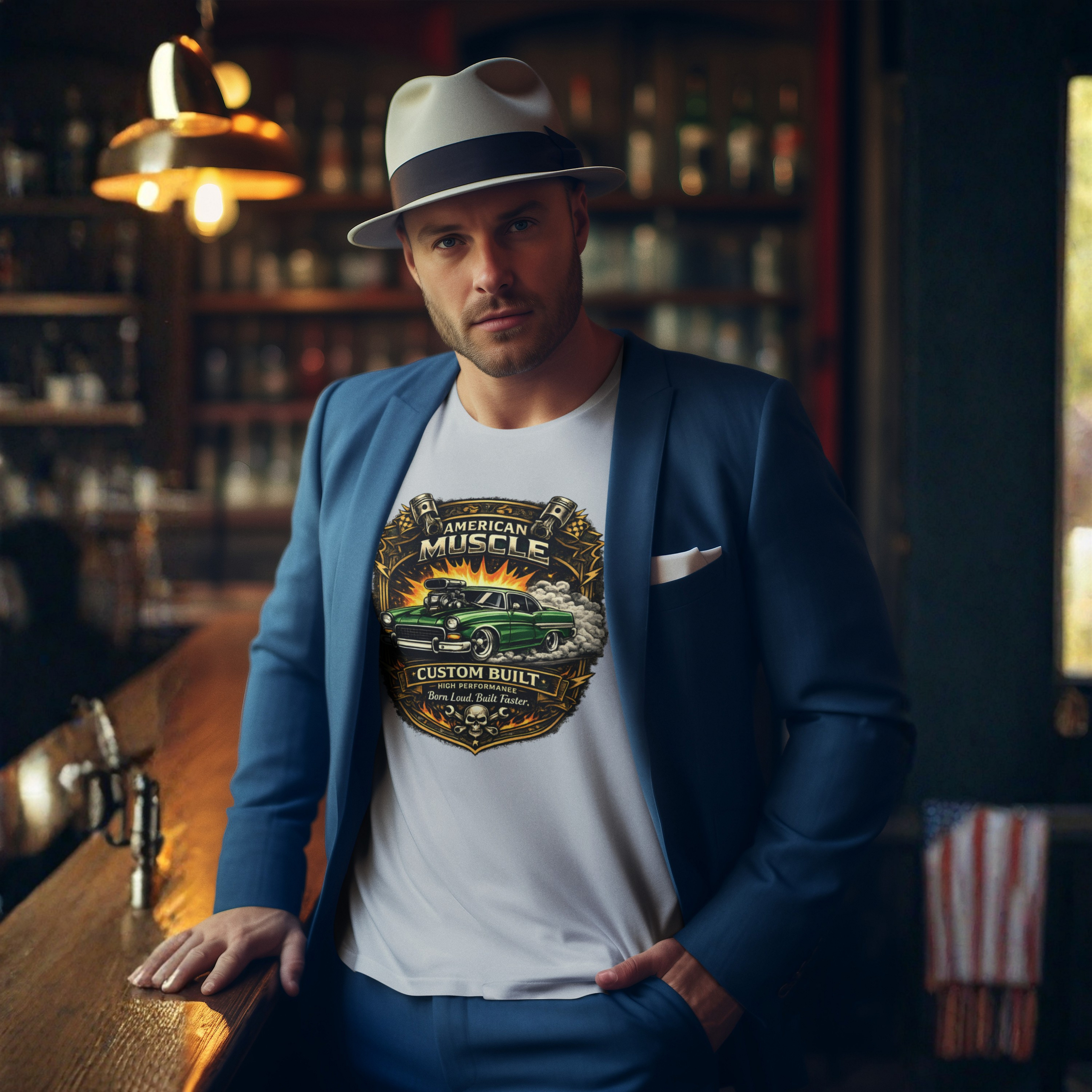 American Muscle Custom Built Tee | Retro Hot Rod Shirt