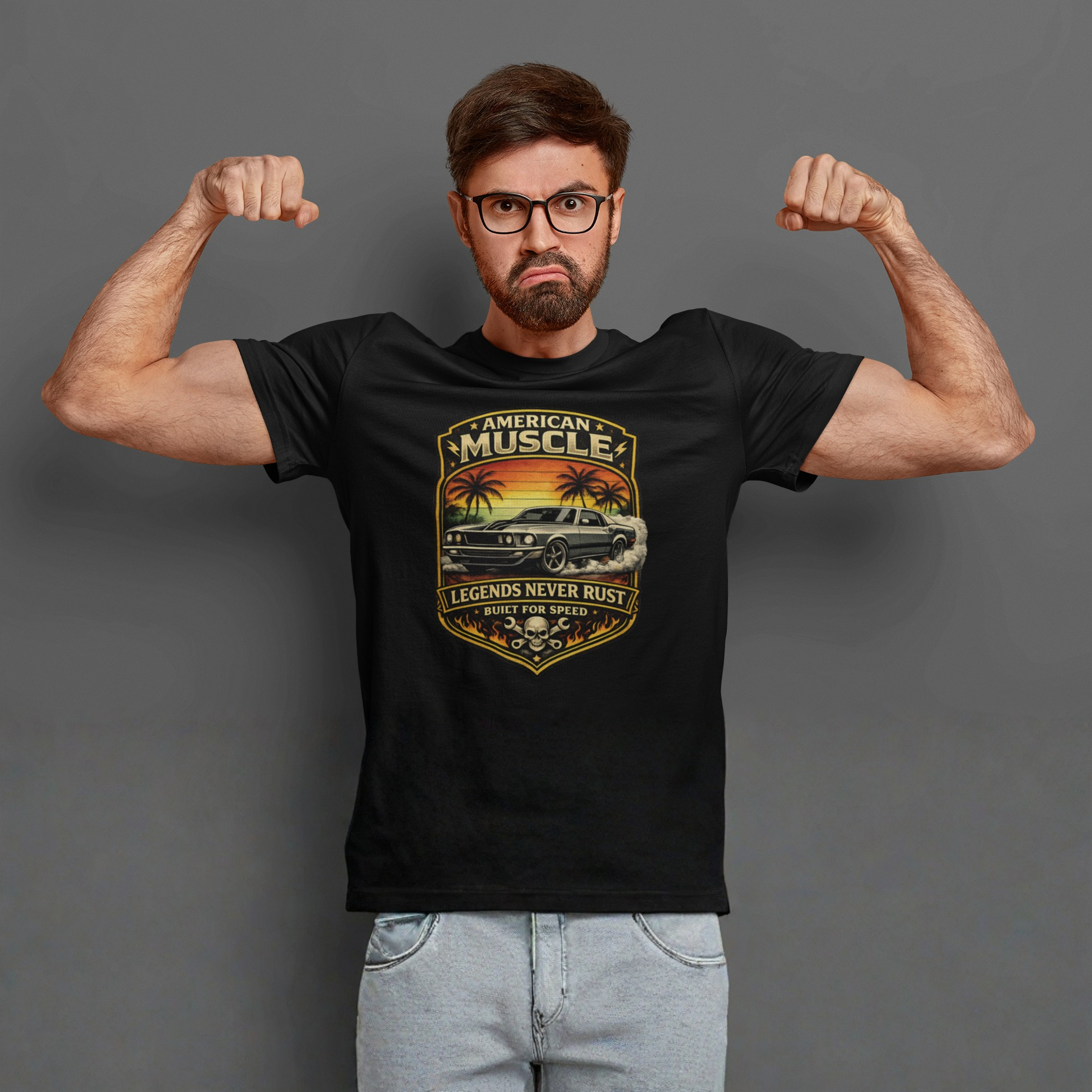 Legends Never Rust American Muscle Tee | Classic Car Shirt