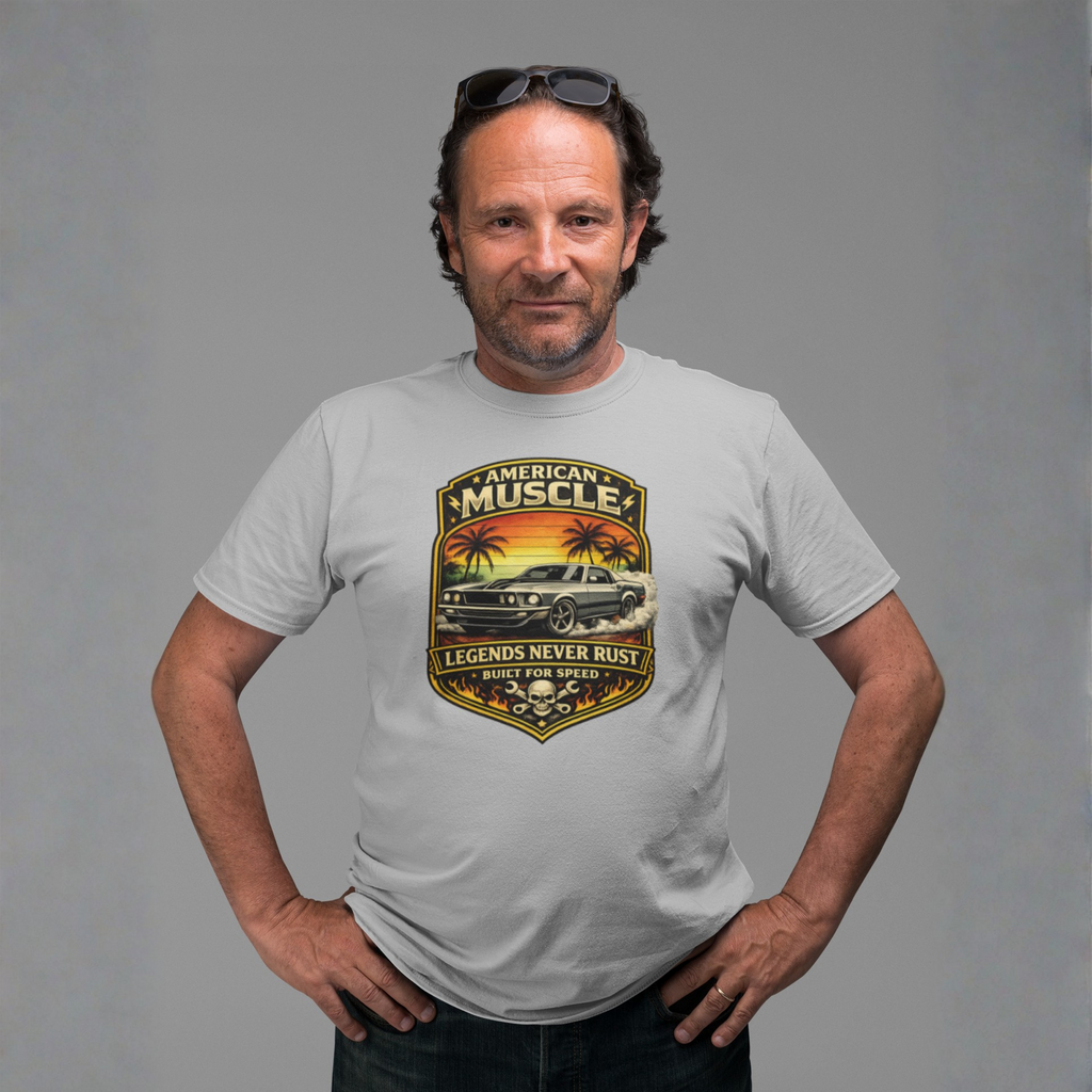 Legends Never Rust American Muscle Tee | Classic Car Shirt