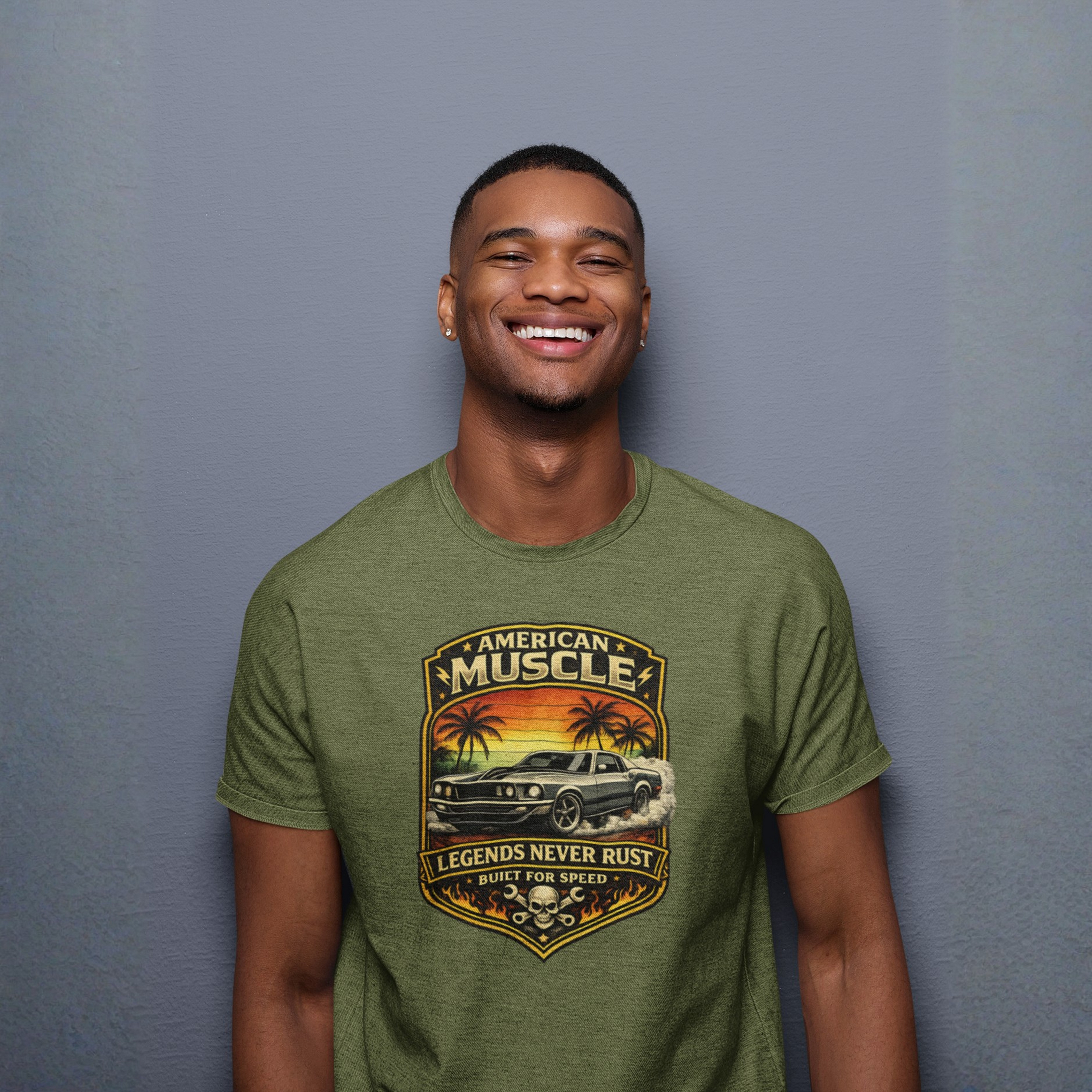 Legends Never Rust American Muscle Tee | Classic Car Shirt