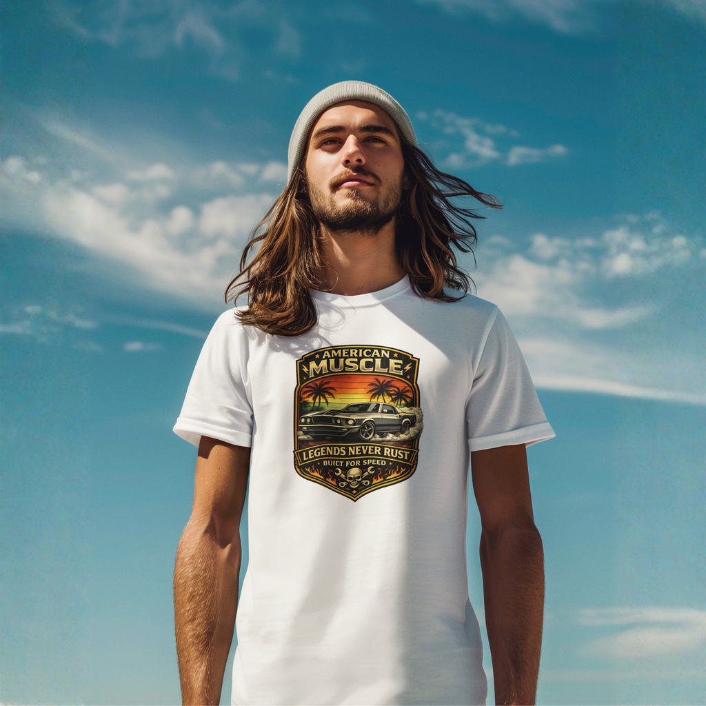 Legends Never Rust American Muscle Tee | Classic Car Shirt