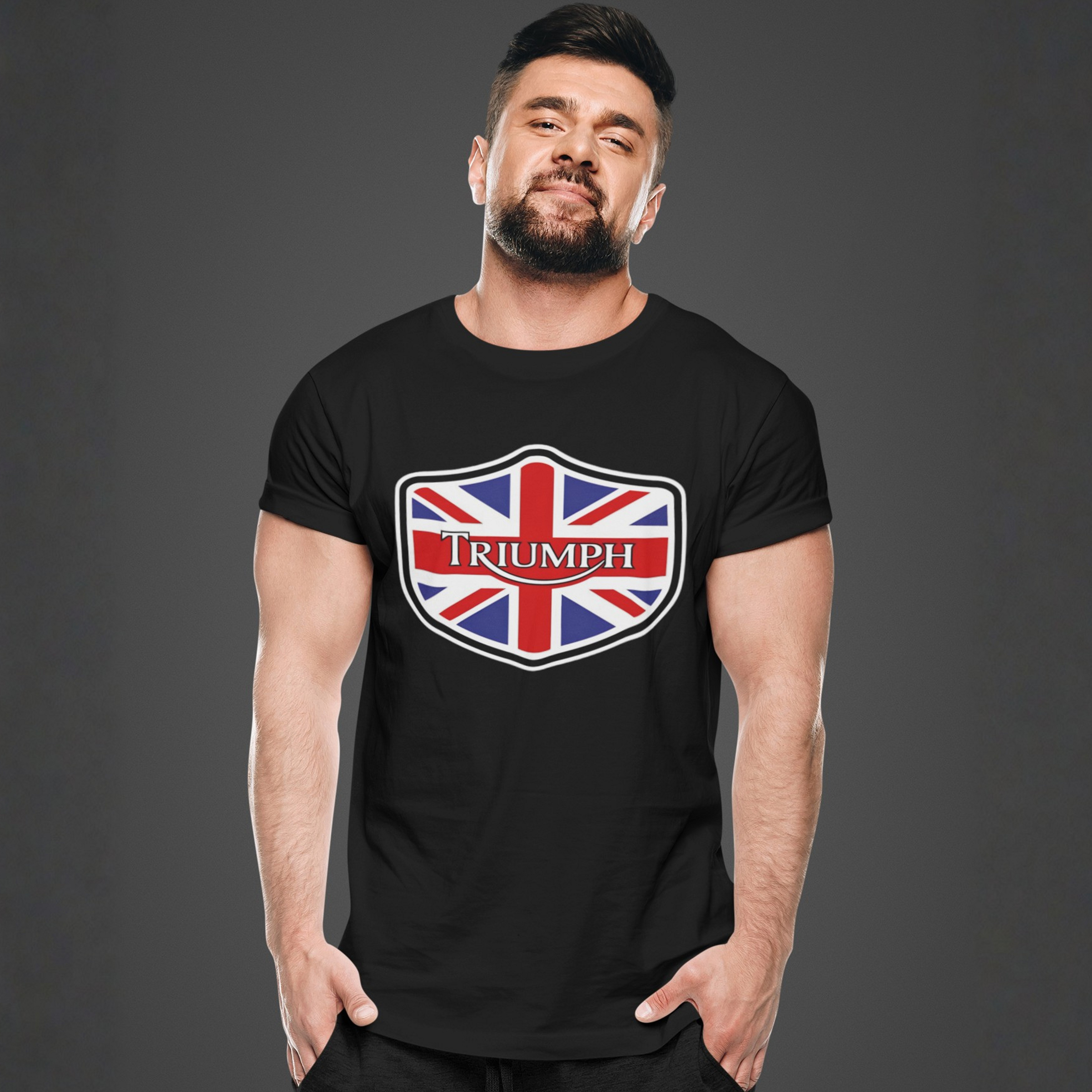 Triumph Union Jack Shield T-Shirt - British Car Lover Tee