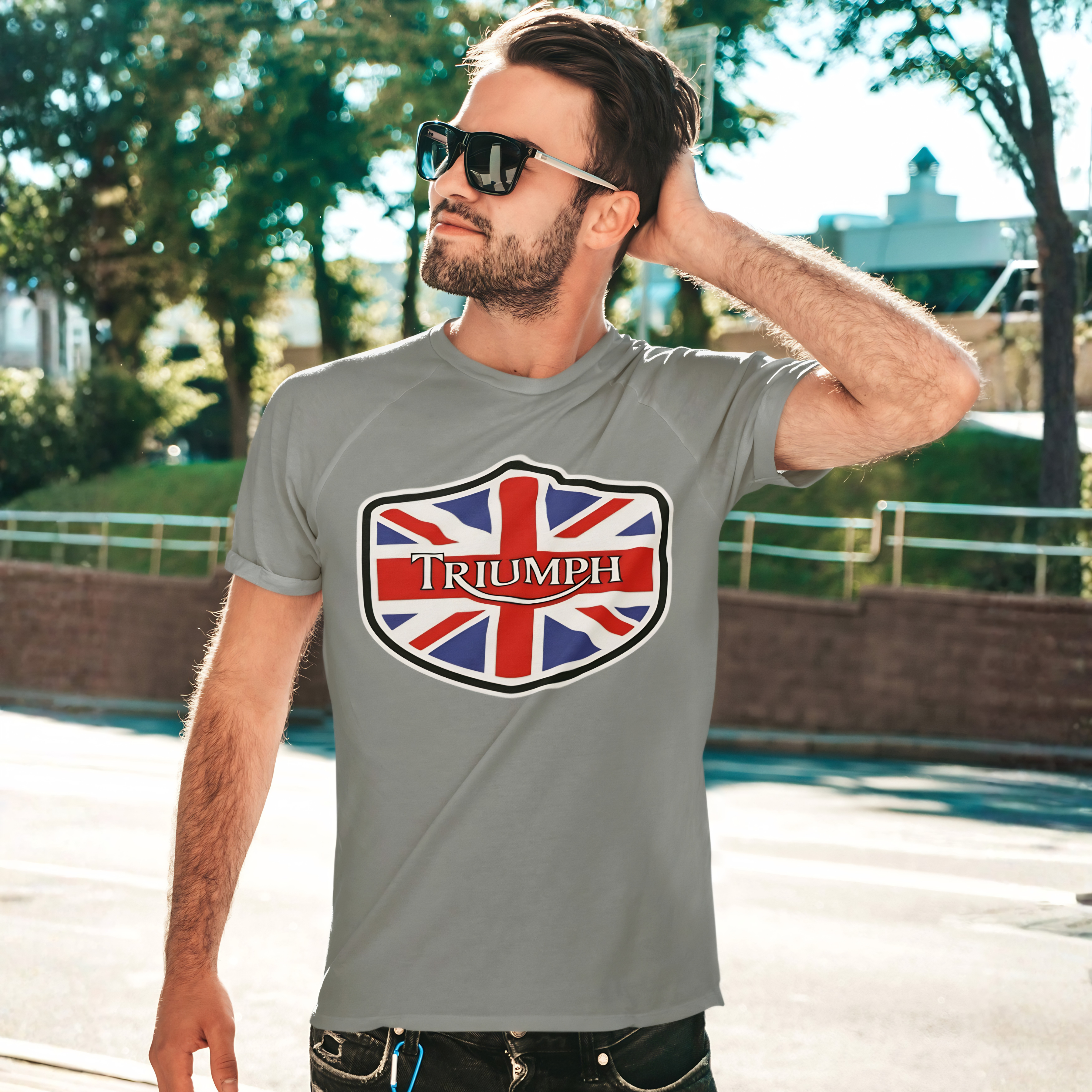 Triumph Union Jack Shield T-Shirt - British Car Lover Tee