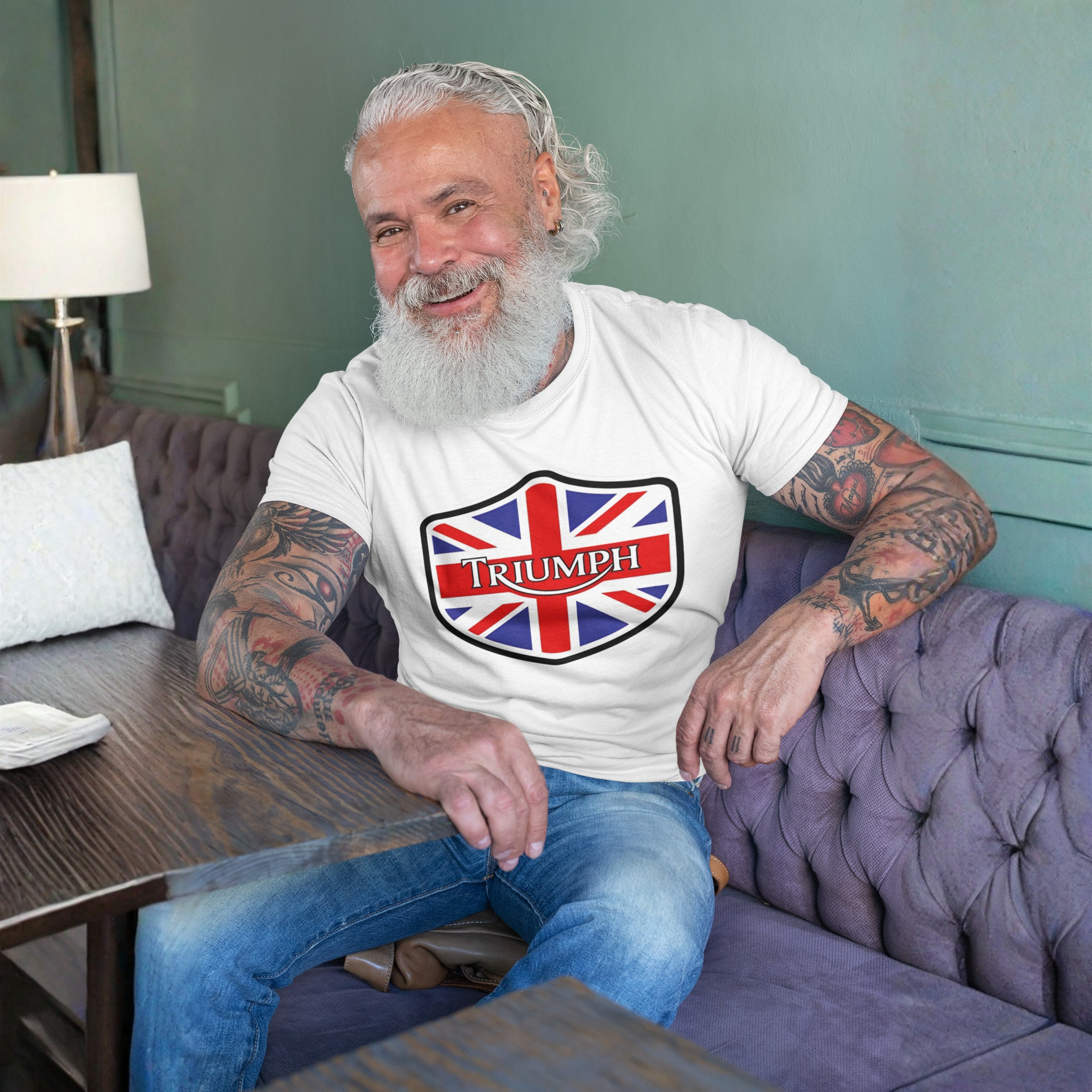 Triumph Union Jack Shield T-Shirt - British Car Lover Tee