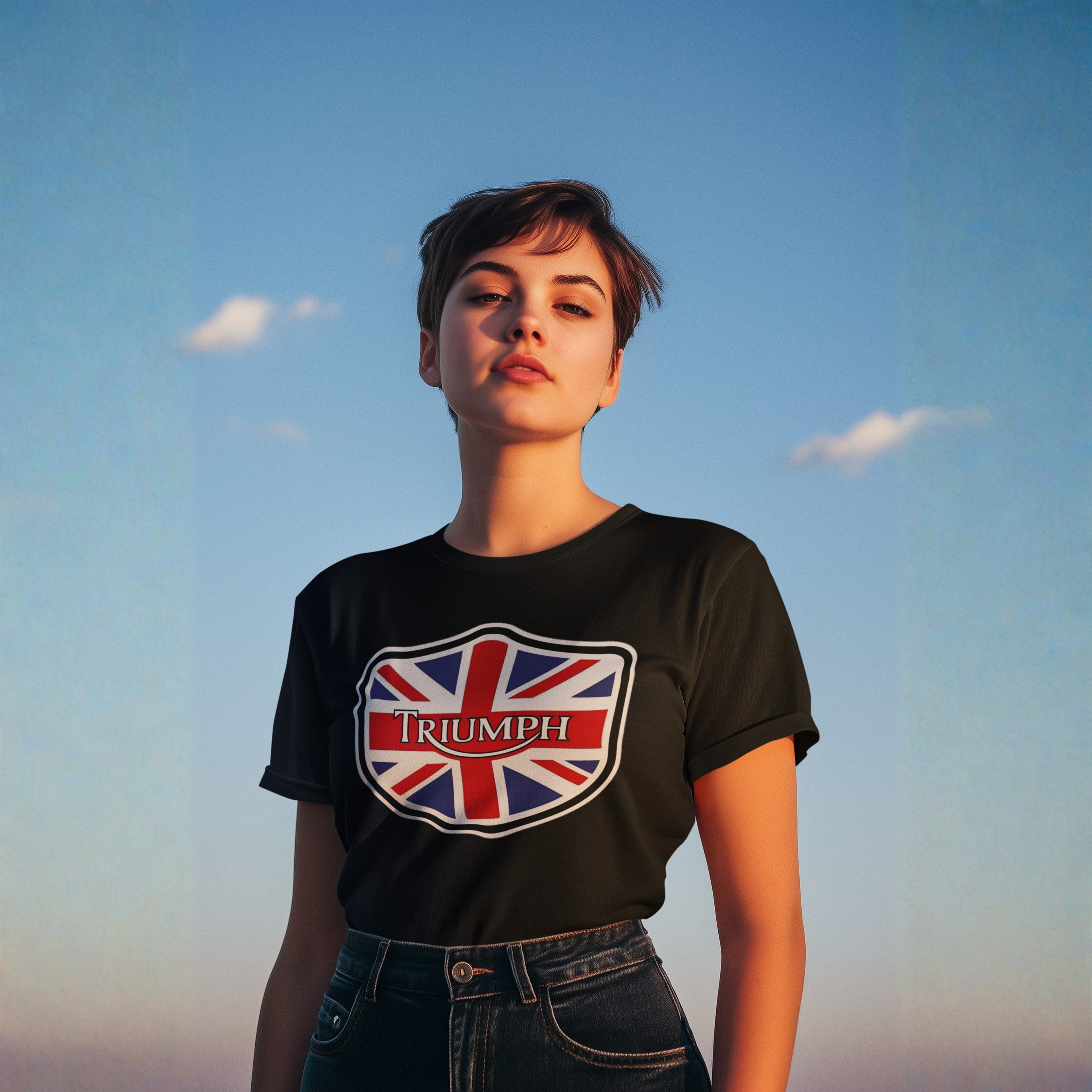 Triumph Union Jack Shield T-Shirt - British Car Lover Tee