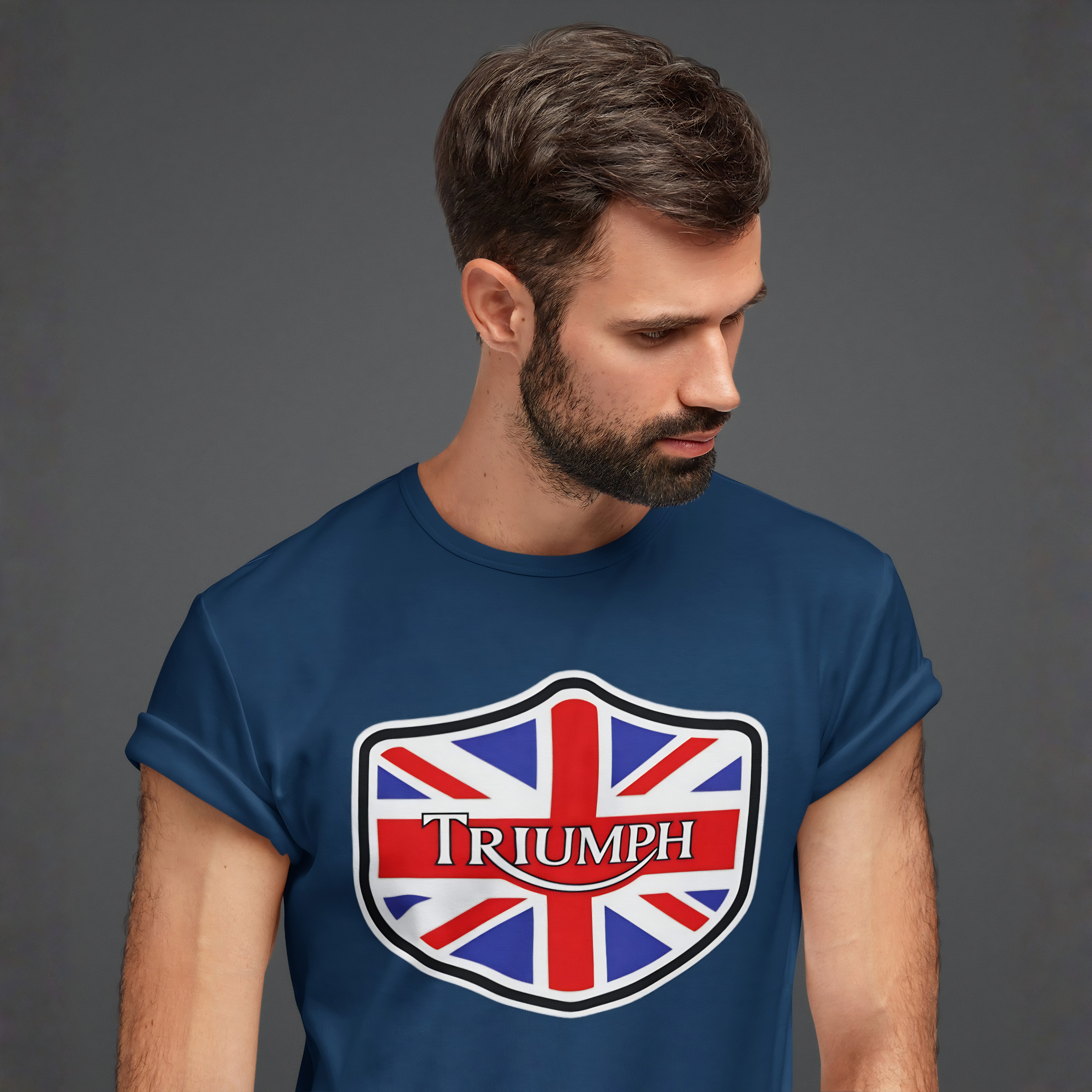 Triumph Union Jack Shield T-Shirt - British Car Lover Tee
