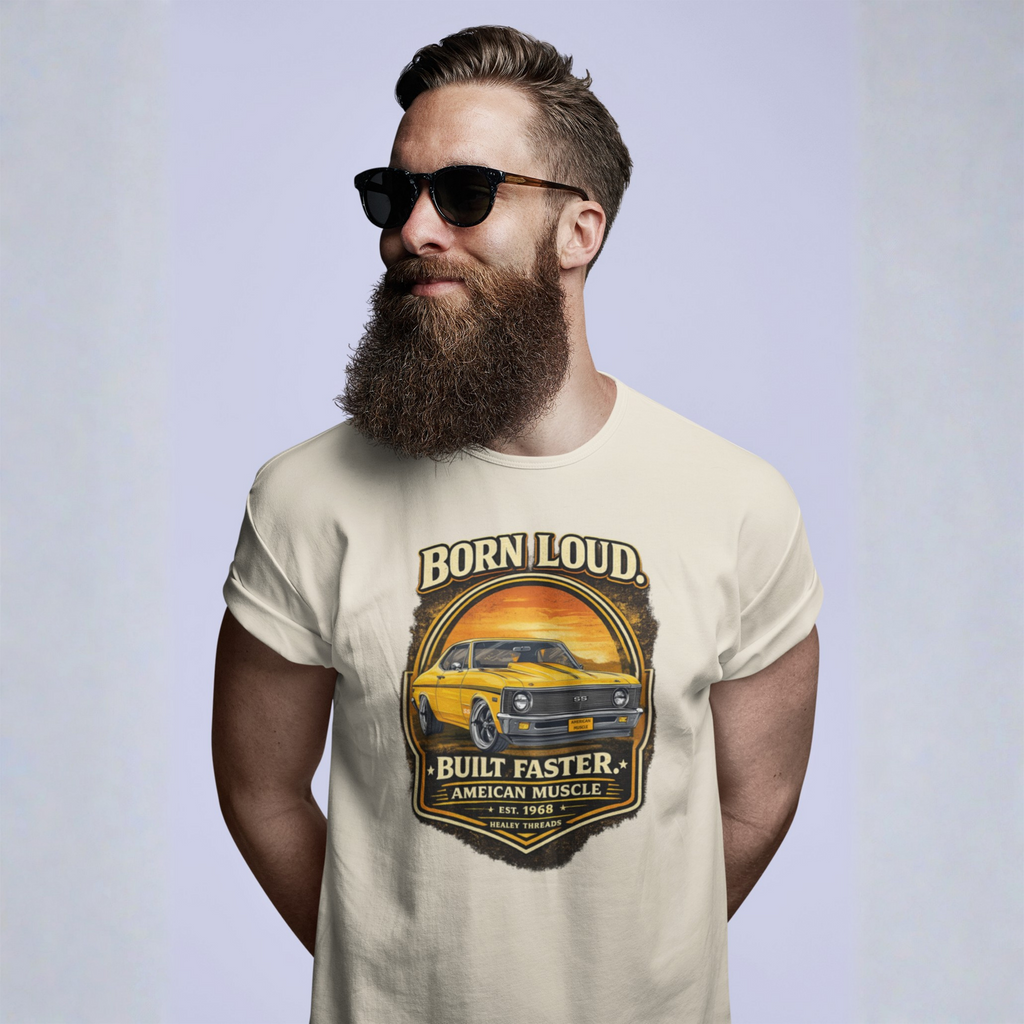 Chevy Nova SS T-Shirt - Born Loud Built Faster Muscle Tee