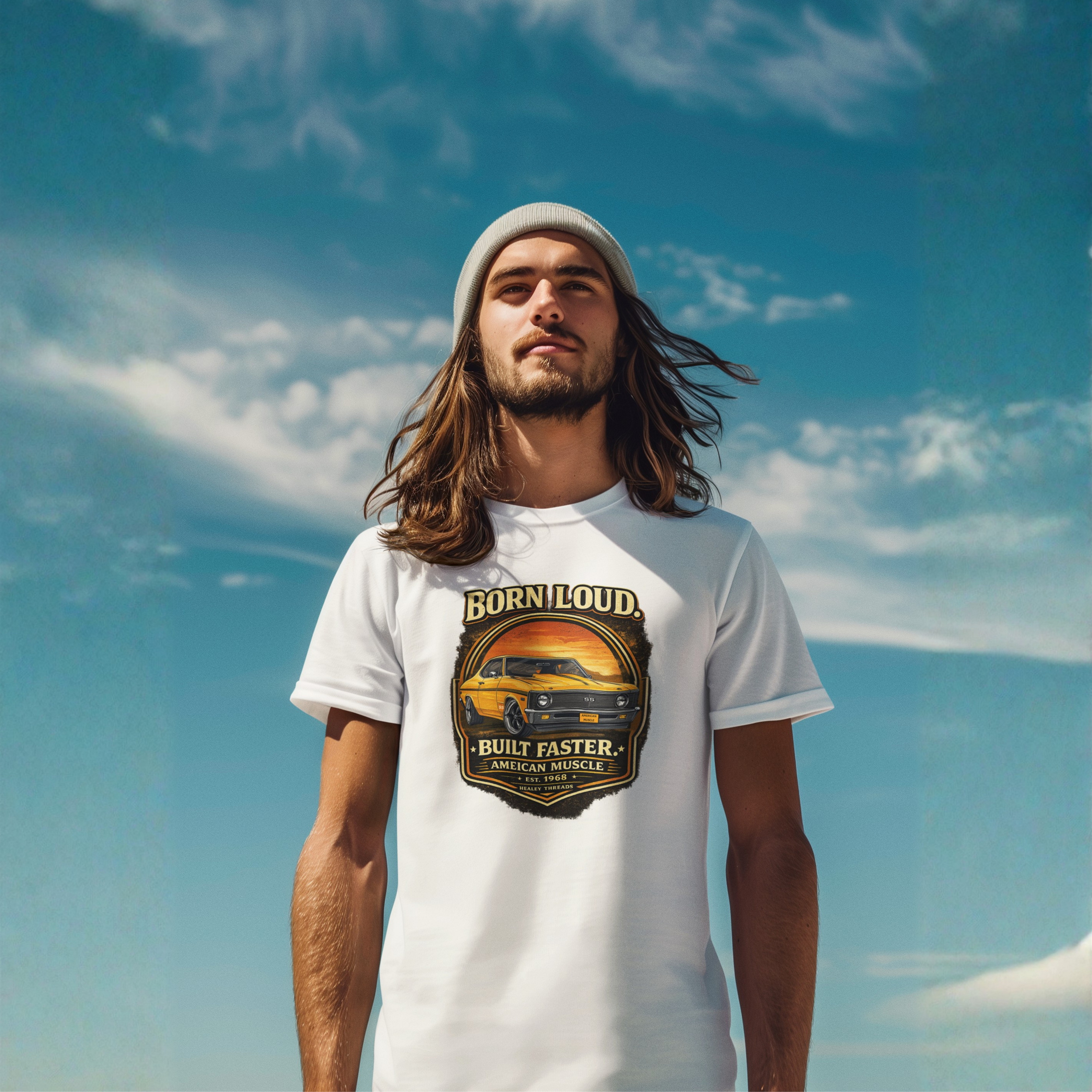 Chevy Nova SS T-Shirt - Born Loud Built Faster Muscle Tee