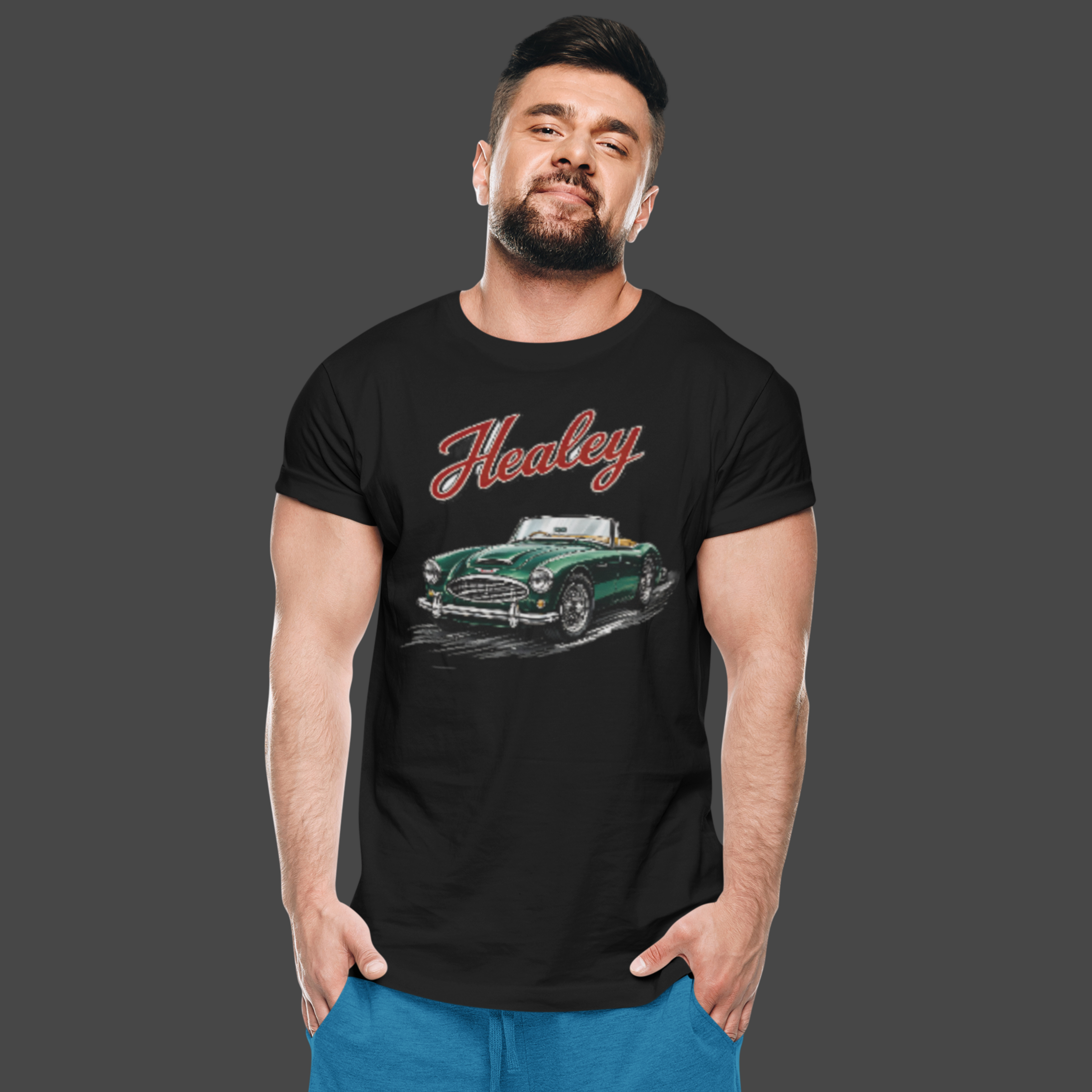 Healey Classic Car T-Shirt | Vintage Green Sports Car Tee