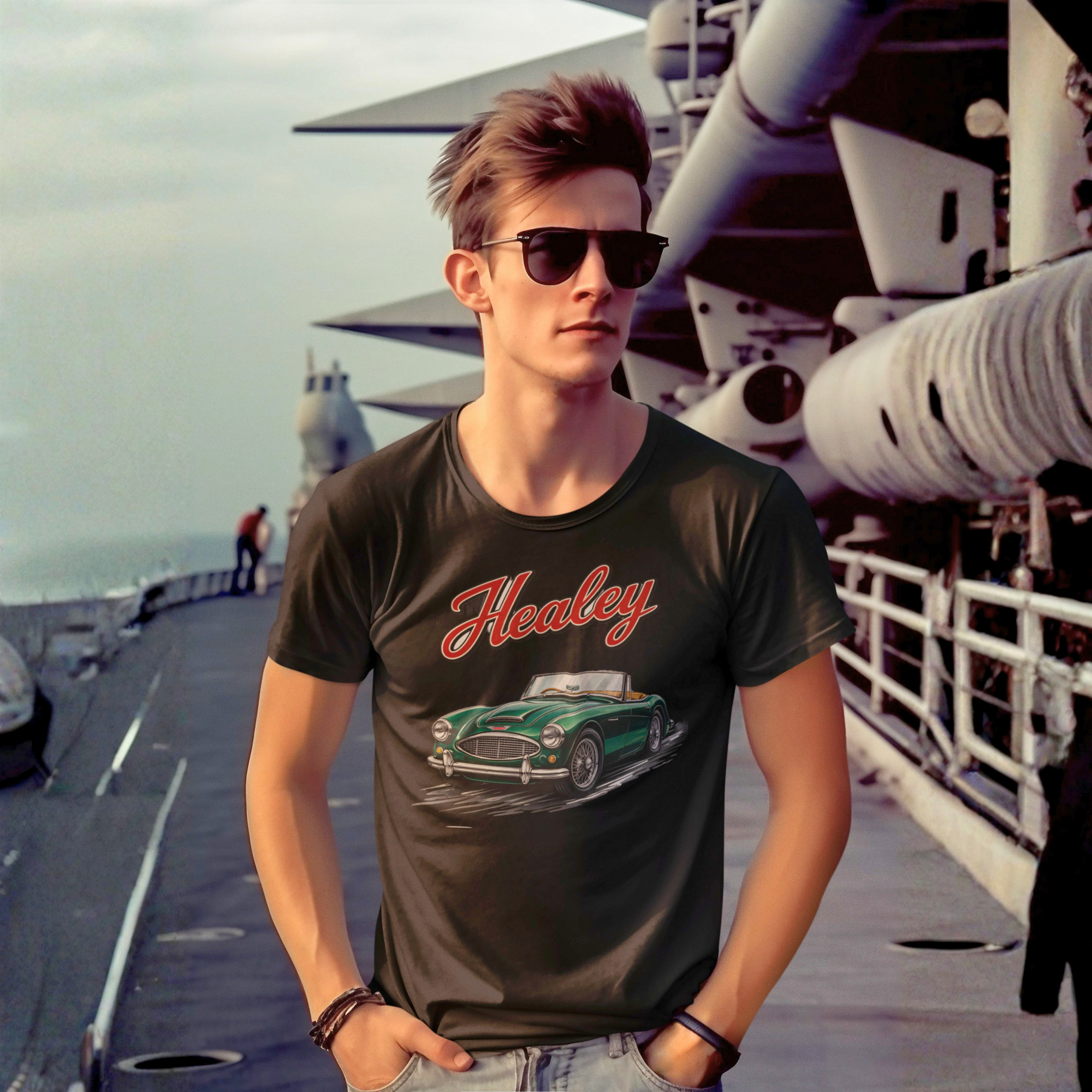 Healey Classic Car T-Shirt | Vintage Green Sports Car Tee
