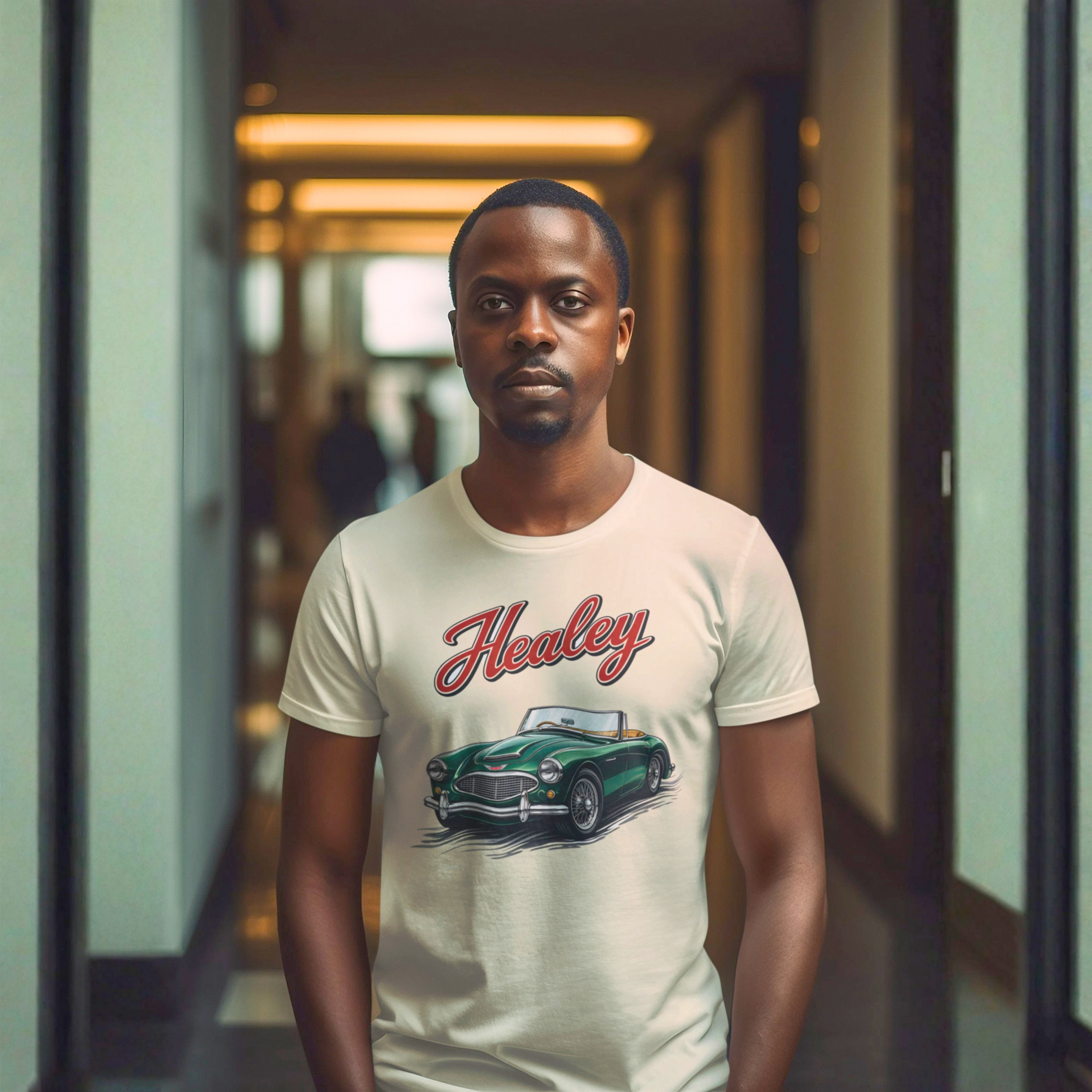 Healey Classic Car T-Shirt | Vintage Green Sports Car Tee