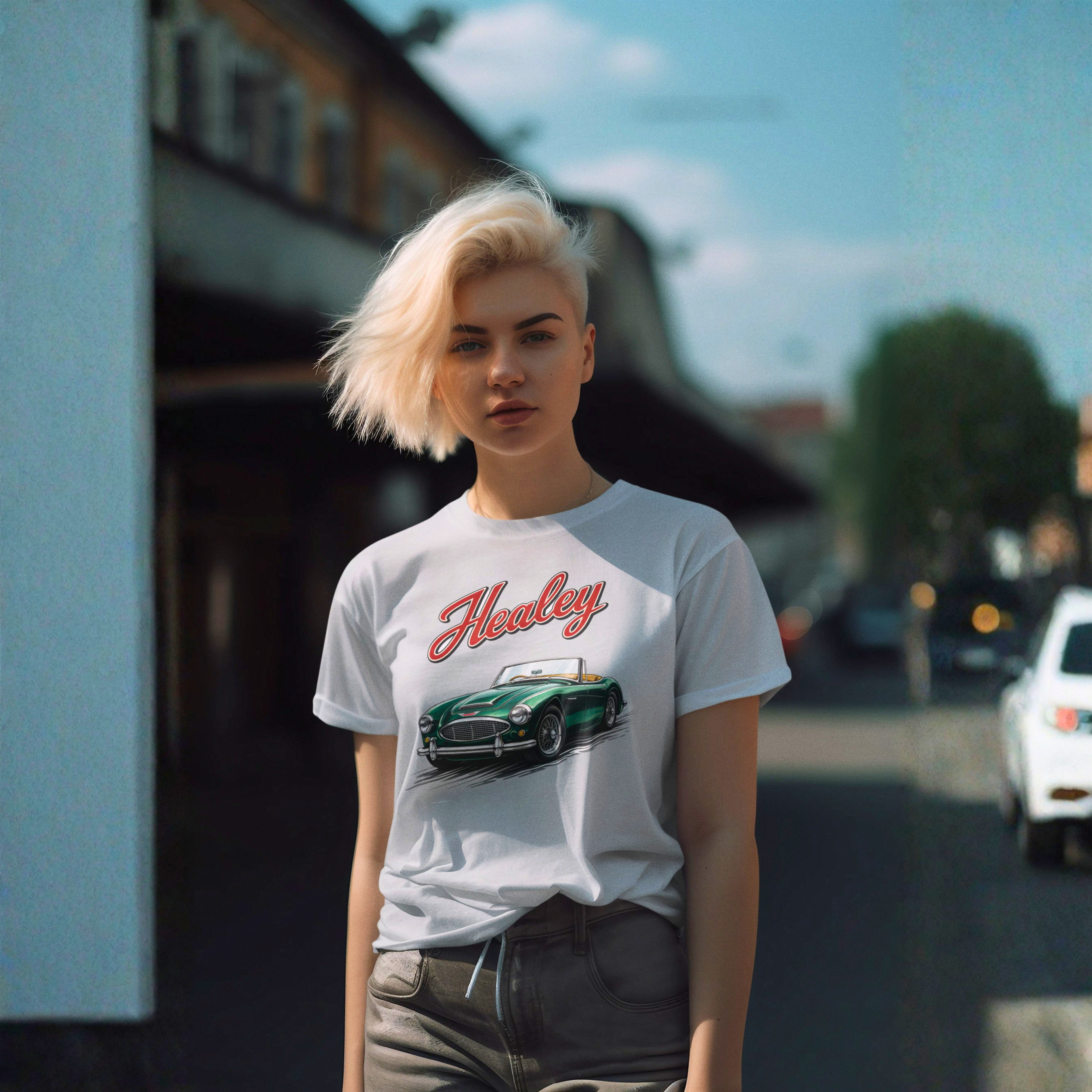Healey Classic Car T-Shirt | Vintage Green Sports Car Tee