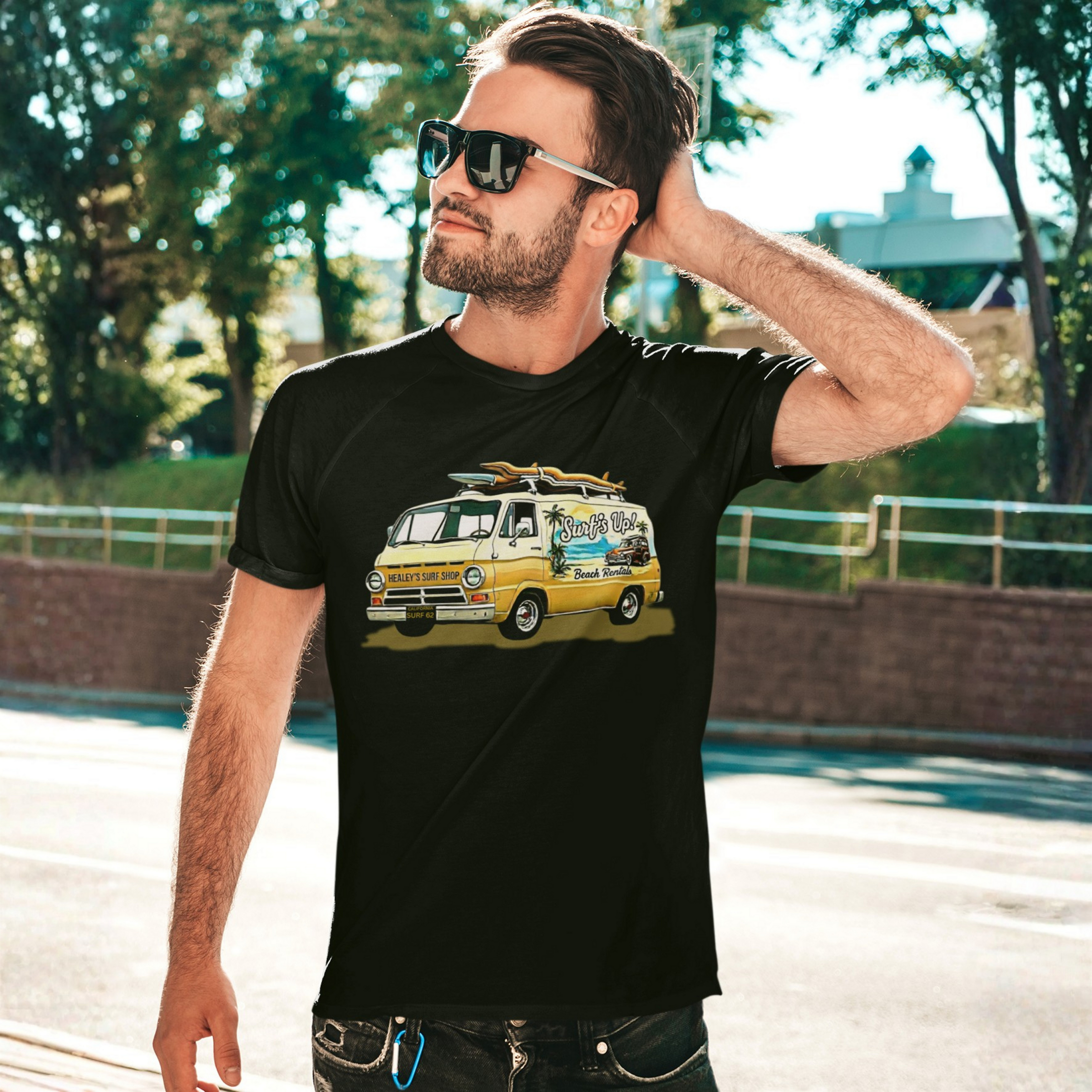 Surf's Up Retro Surf Van T-Shirt - Healey's Surf Shop Tee