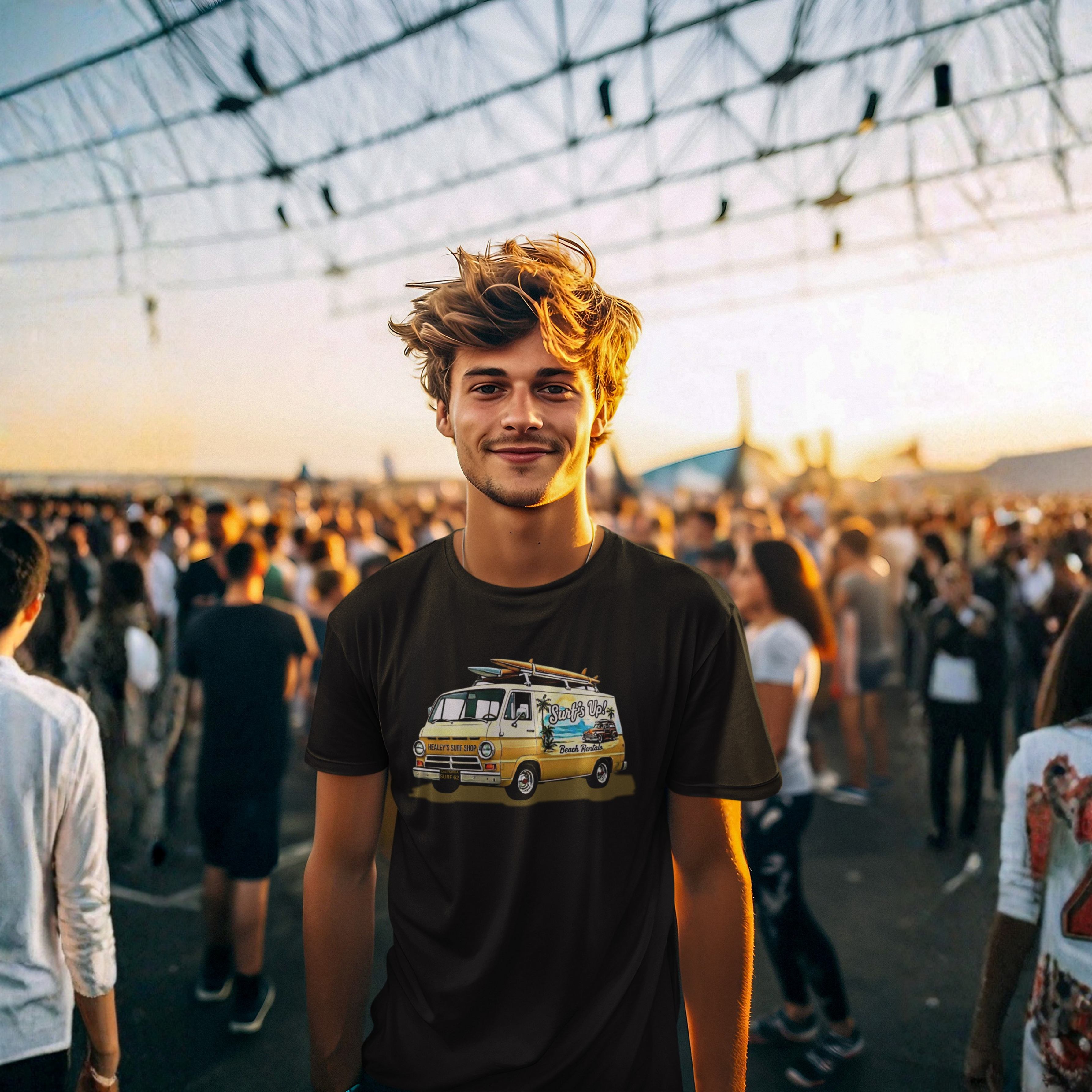 Surf's Up Retro Surf Van T-Shirt - Healey's Surf Shop Tee