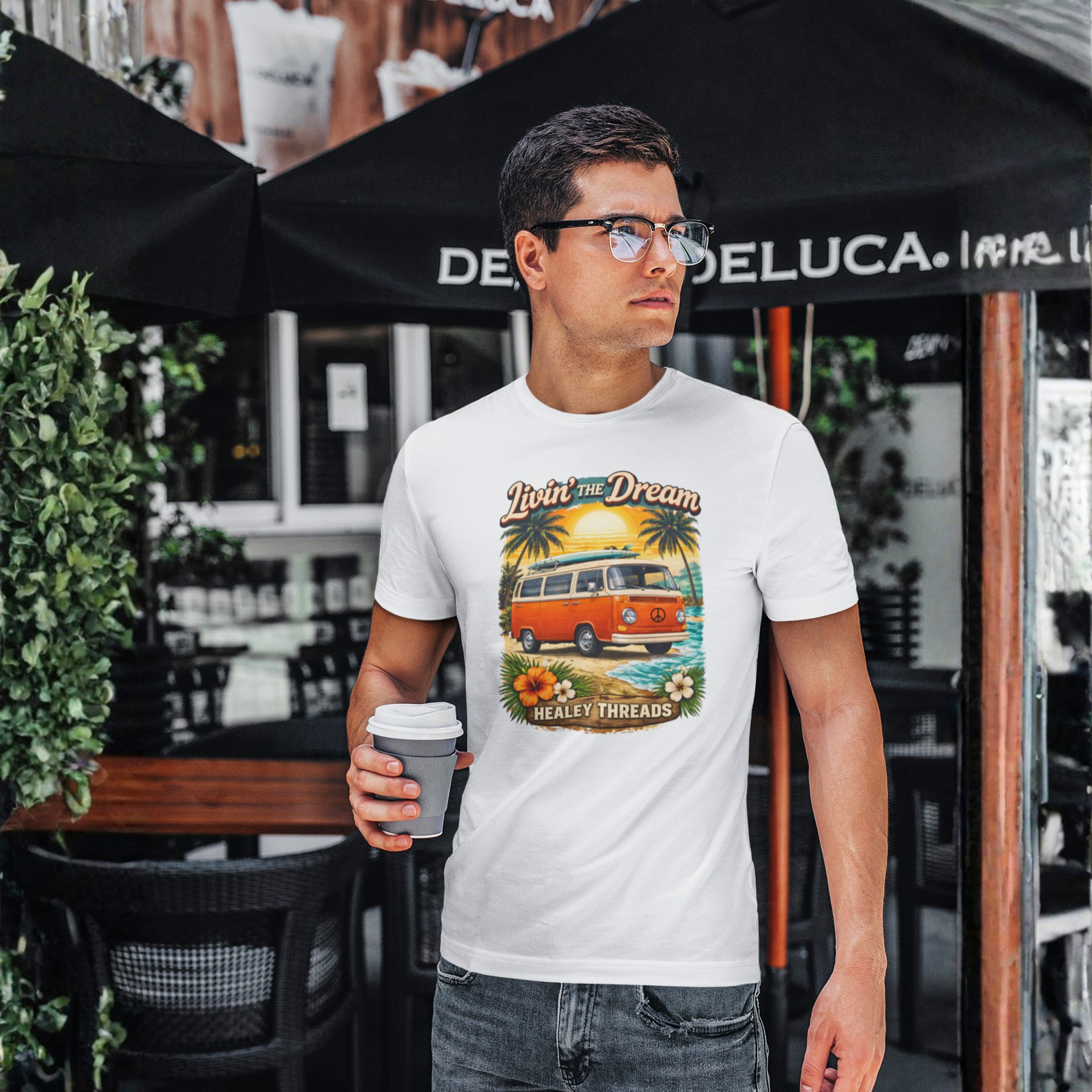 Retro Surf Van T-Shirt - Vintage Beach Graphic Tee