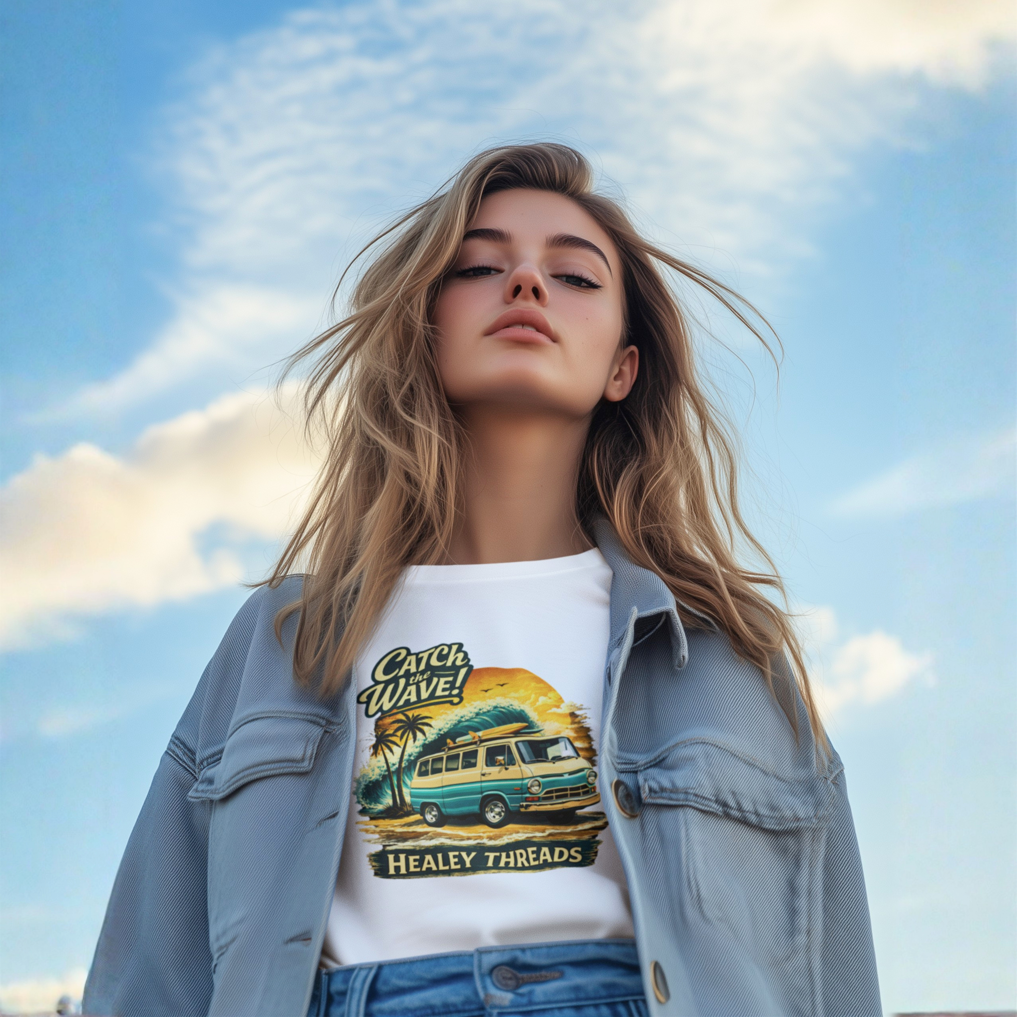 Retro Surf Van Graphic Tee - Catch the Wave Shirt