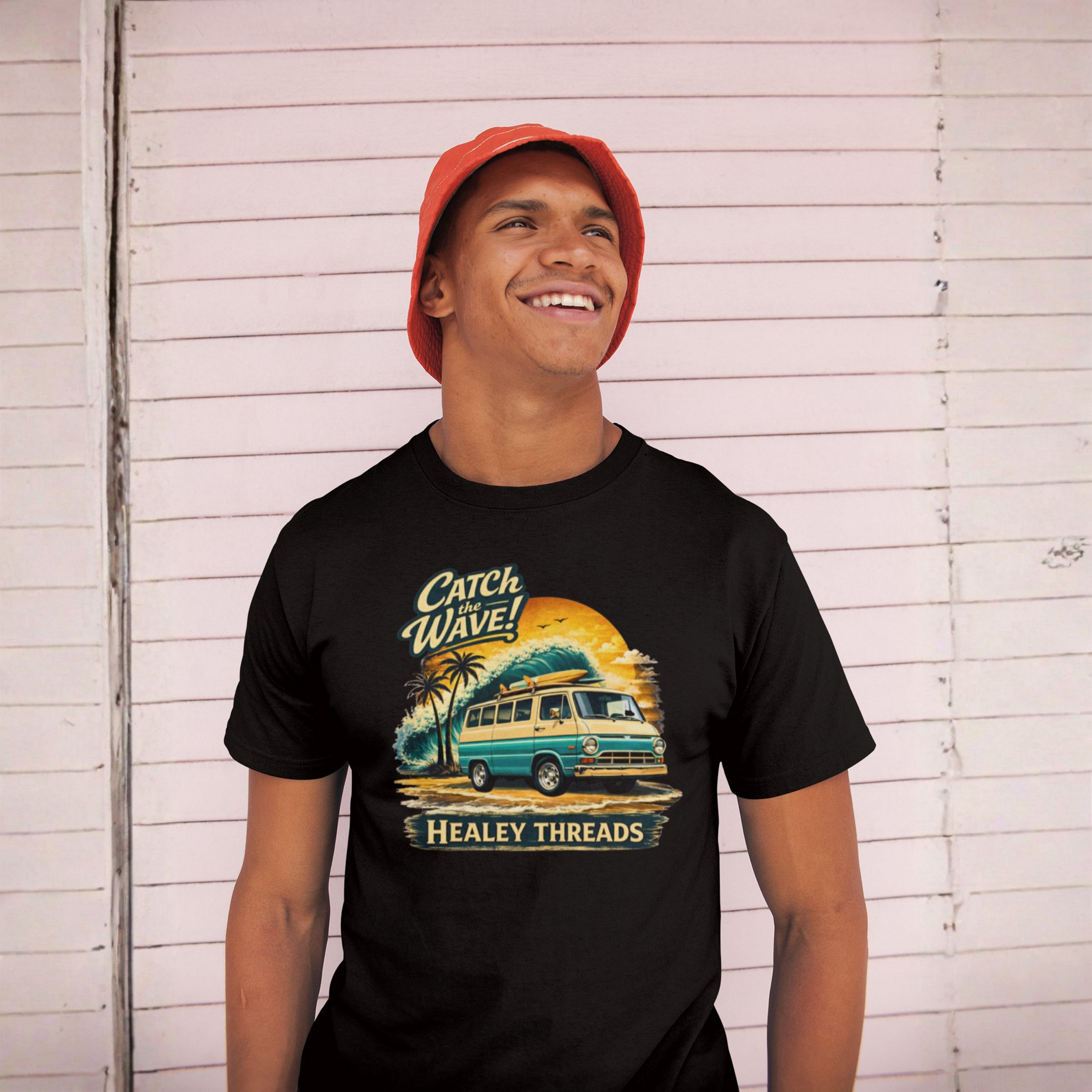 Retro Surf Van Graphic Tee - Catch the Wave Shirt
