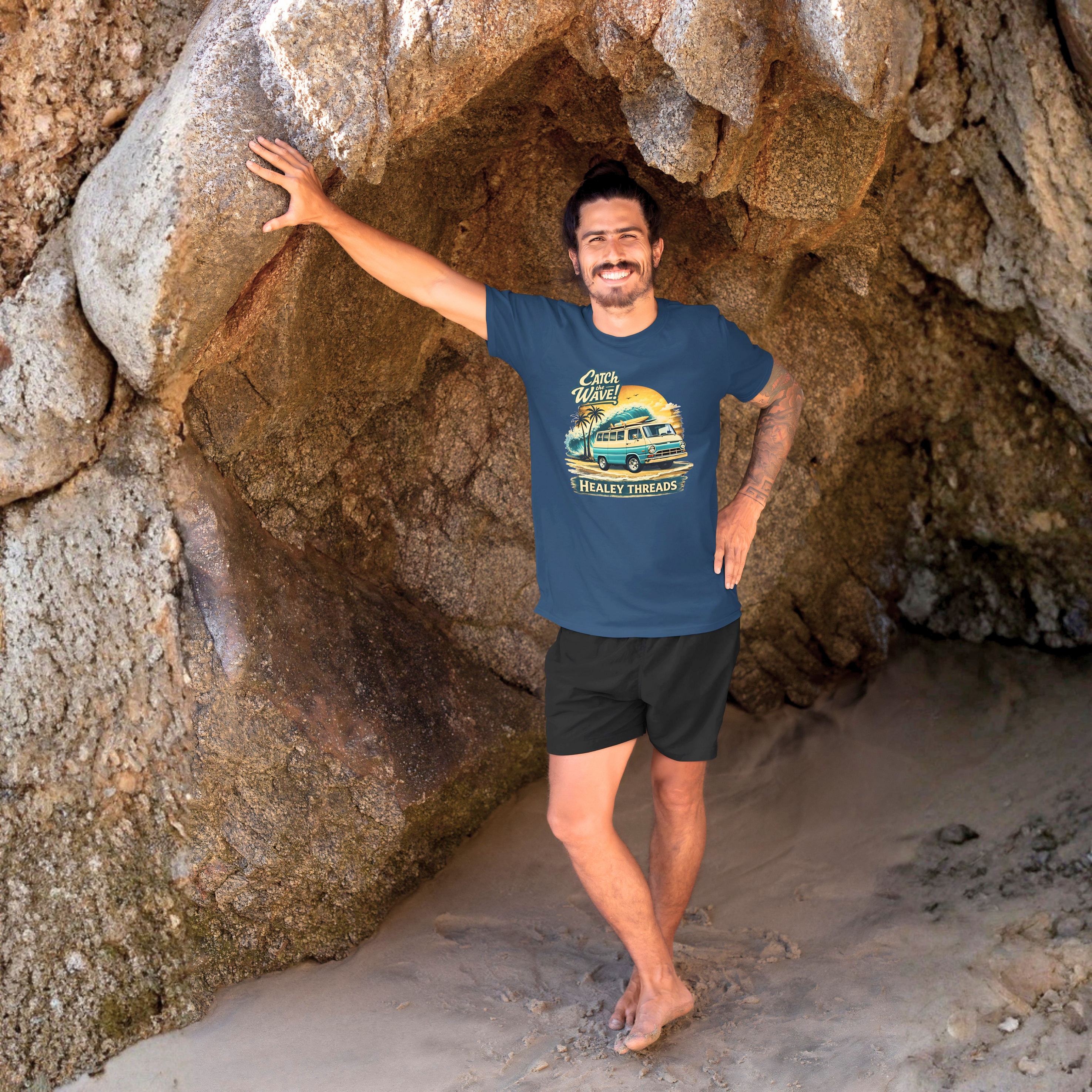 Retro Surf Van Graphic Tee - Catch the Wave Shirt