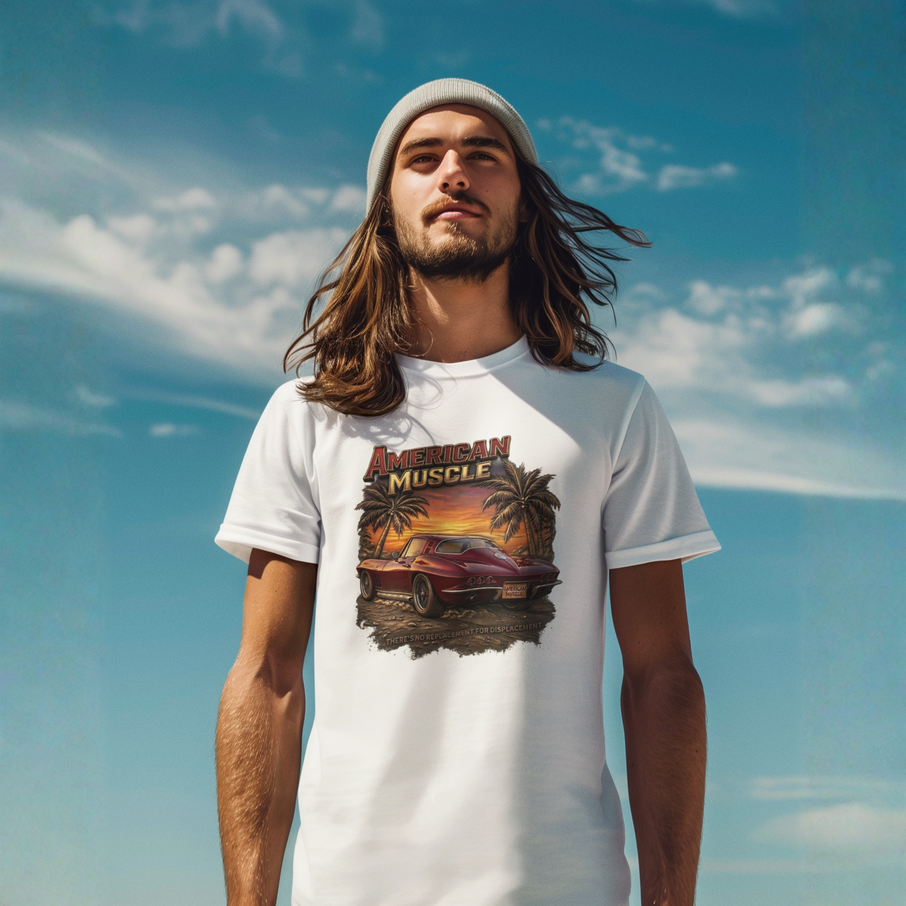 American Muscle Stingray T-Shirt - Retro Sunset Car Tee