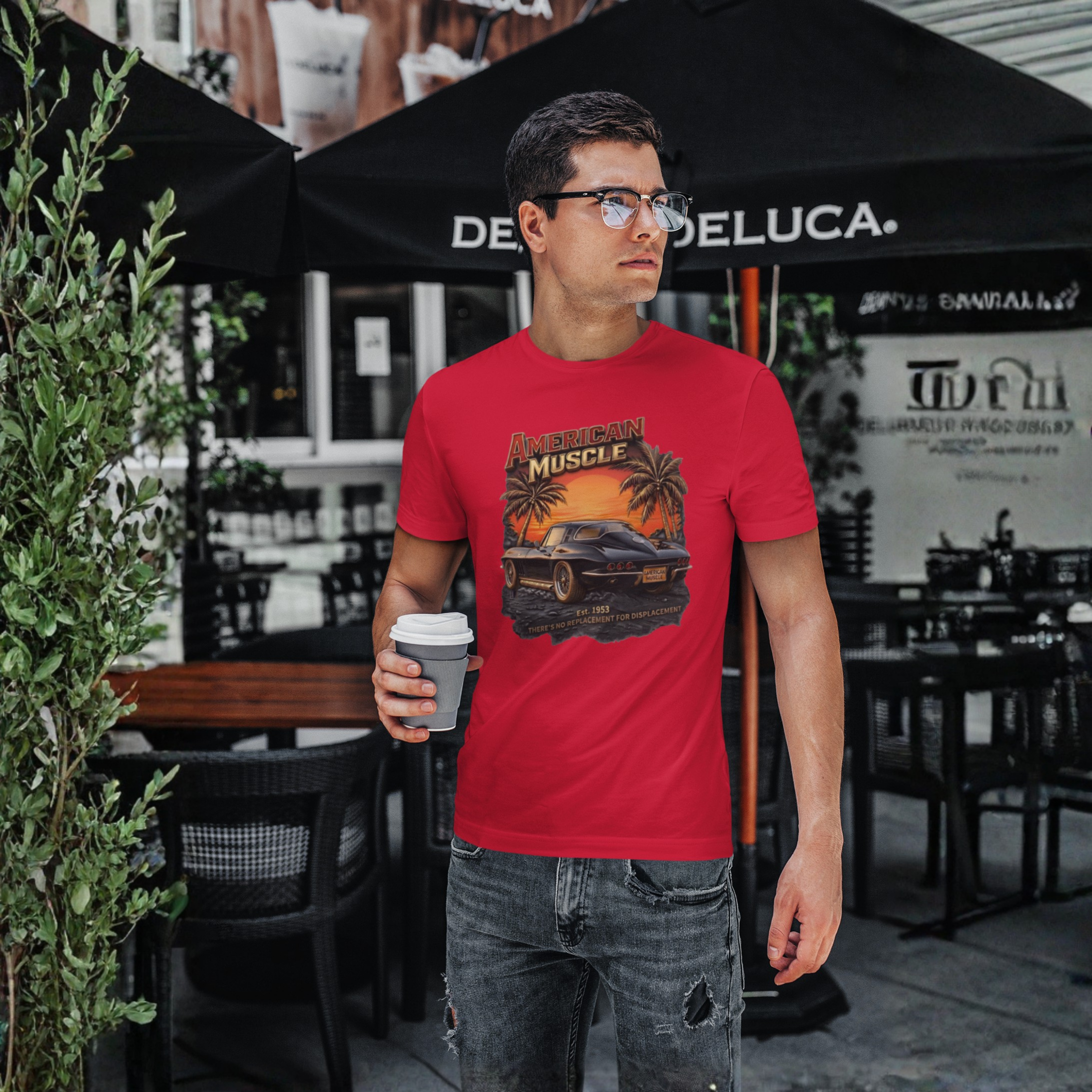 American Muscle Sunset T-Shirt - Retro Sports Car Tee