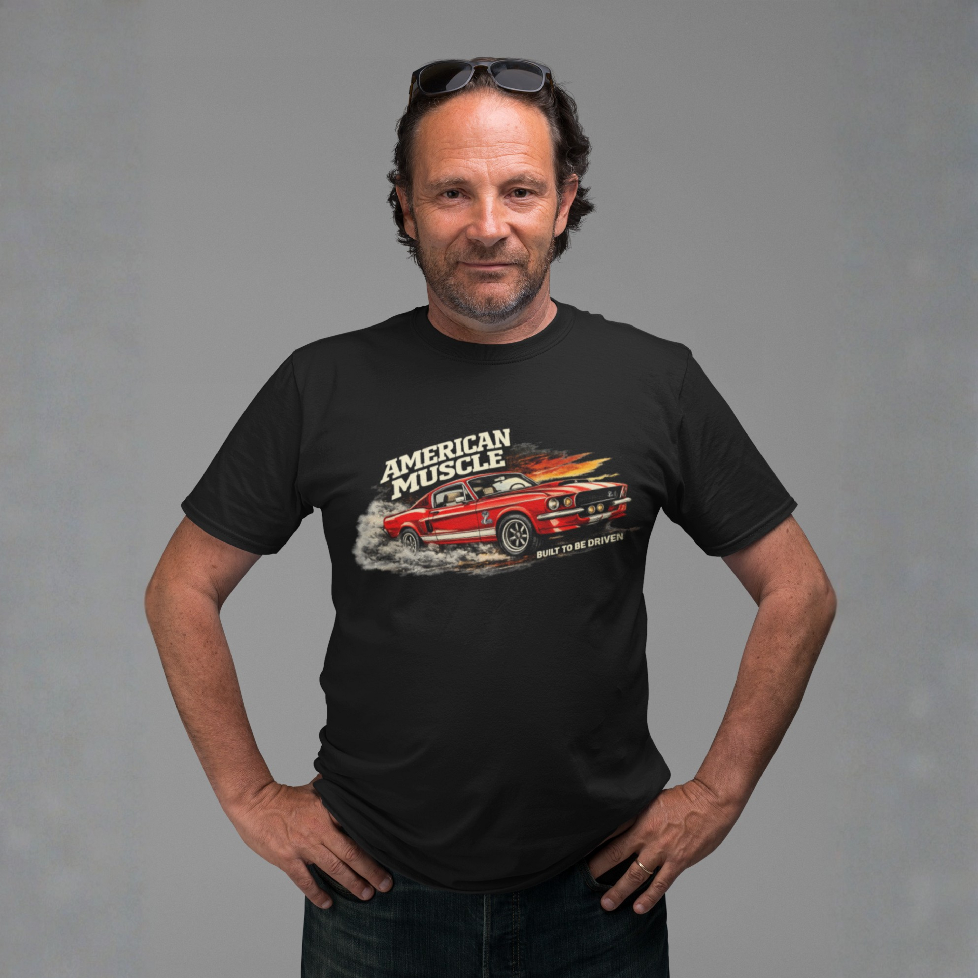 Classic Muscle Car T-Shirt - Built To Be Driven Graphic Tee