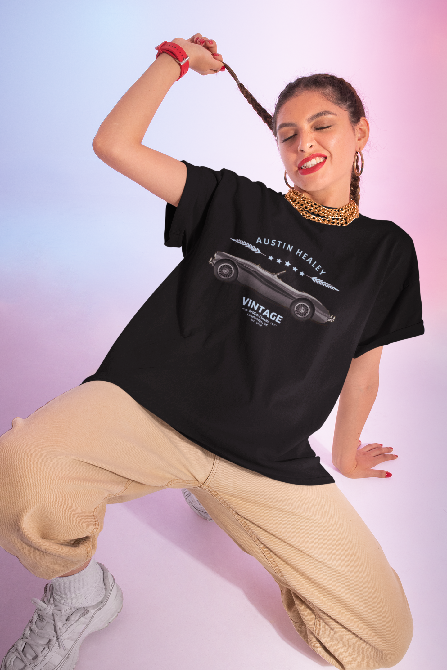 British Classic Car Shirt - Austin Healey Vintage Roadster Tee