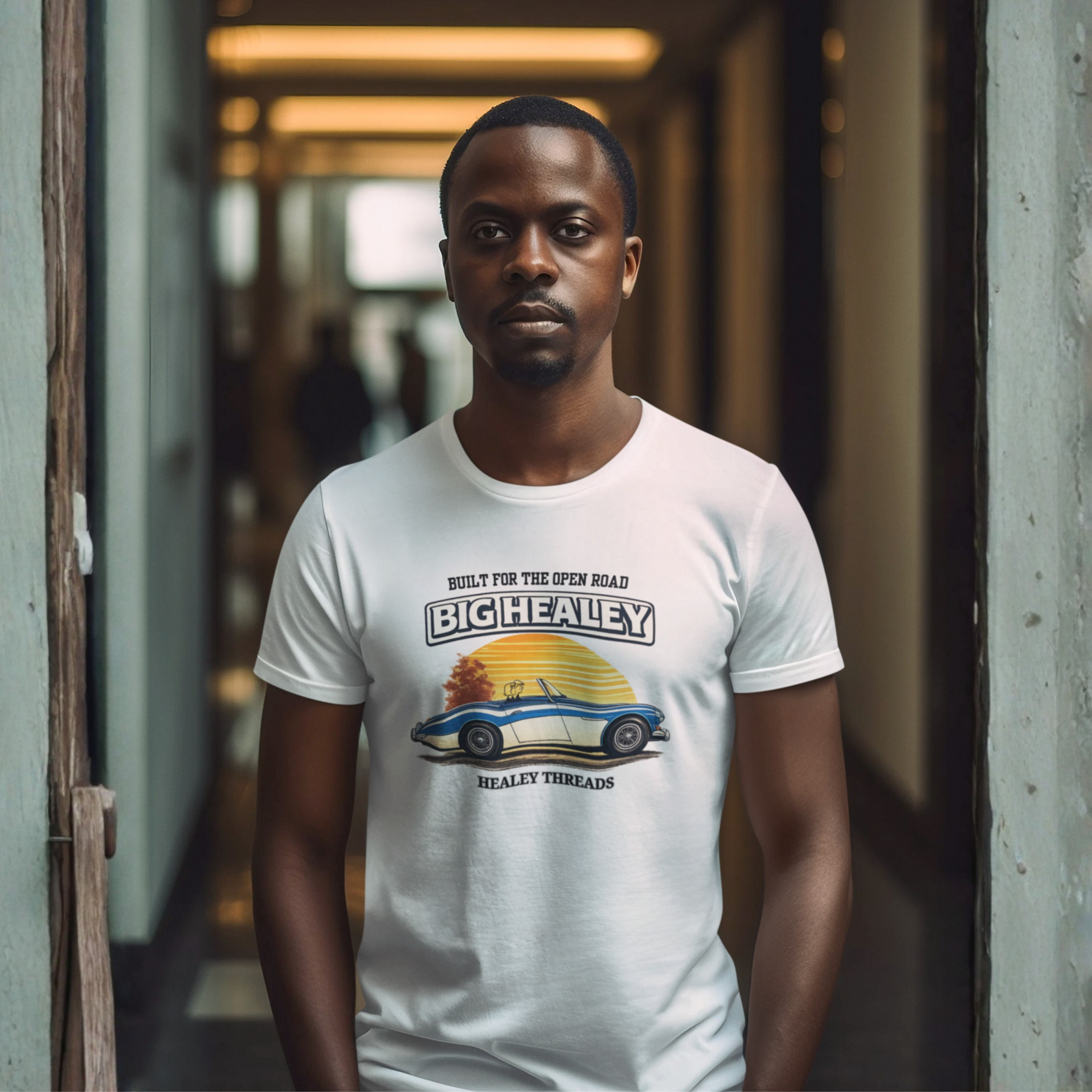 Big Healey T-Shirt — Retro Sunset Austin Healey Graphic Tee