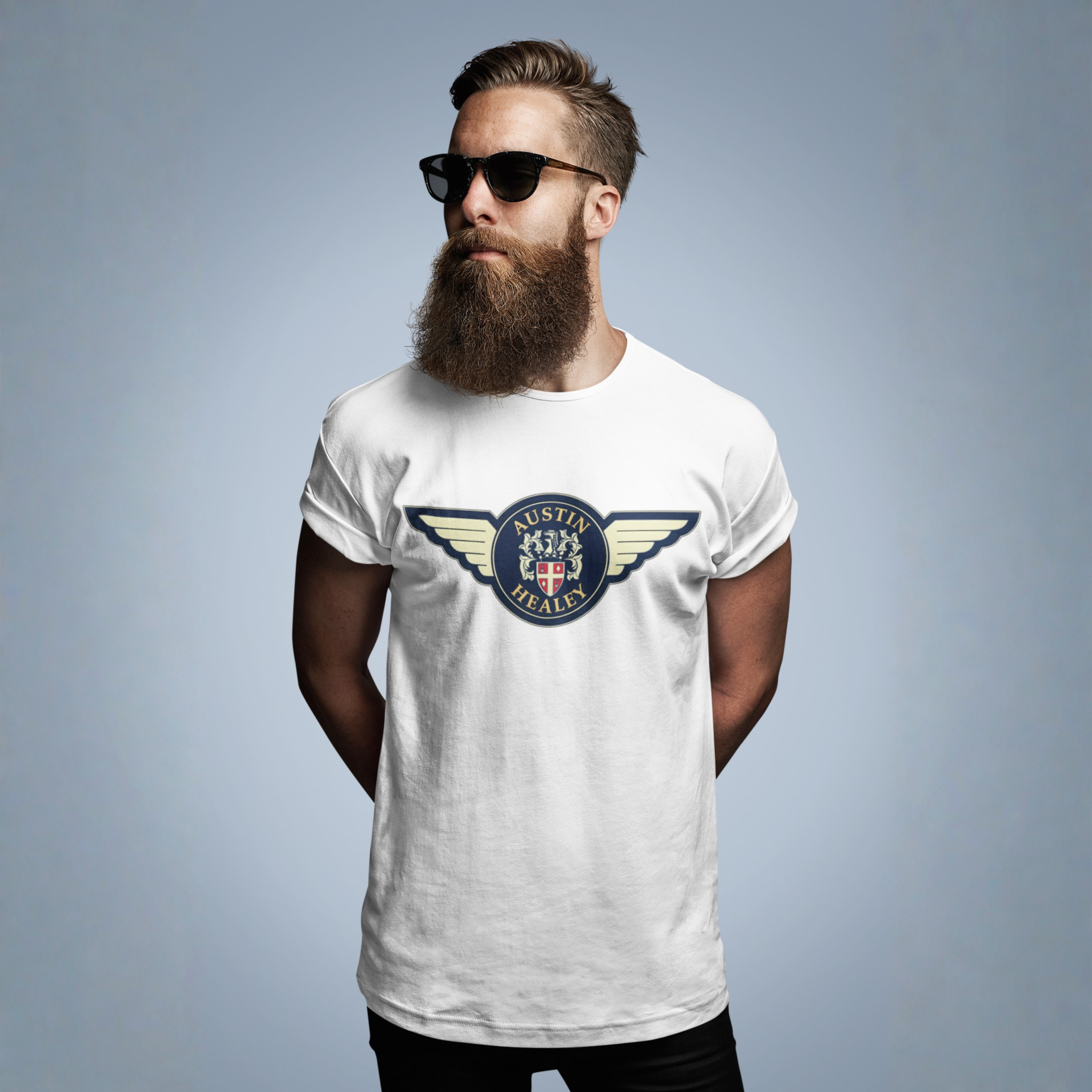 Austin Healey Gift Tee - Winged Badge Graphic Shirt