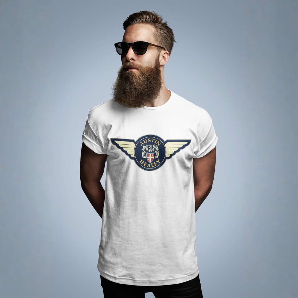 Healey Classic Car Tee | Vintage Winged Emblem T-Shirt