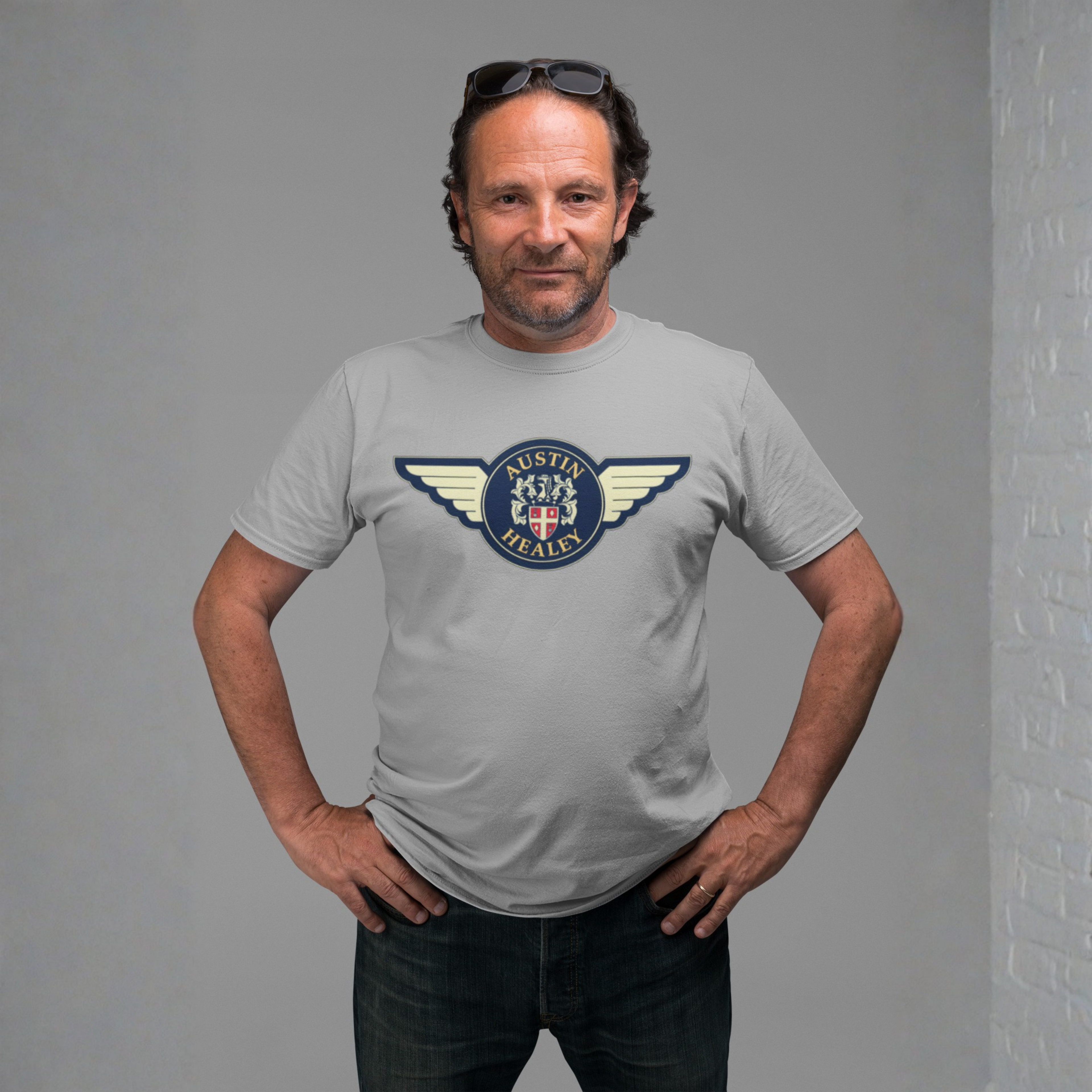 Austin Healey Gift Tee - Winged Badge Graphic Shirt