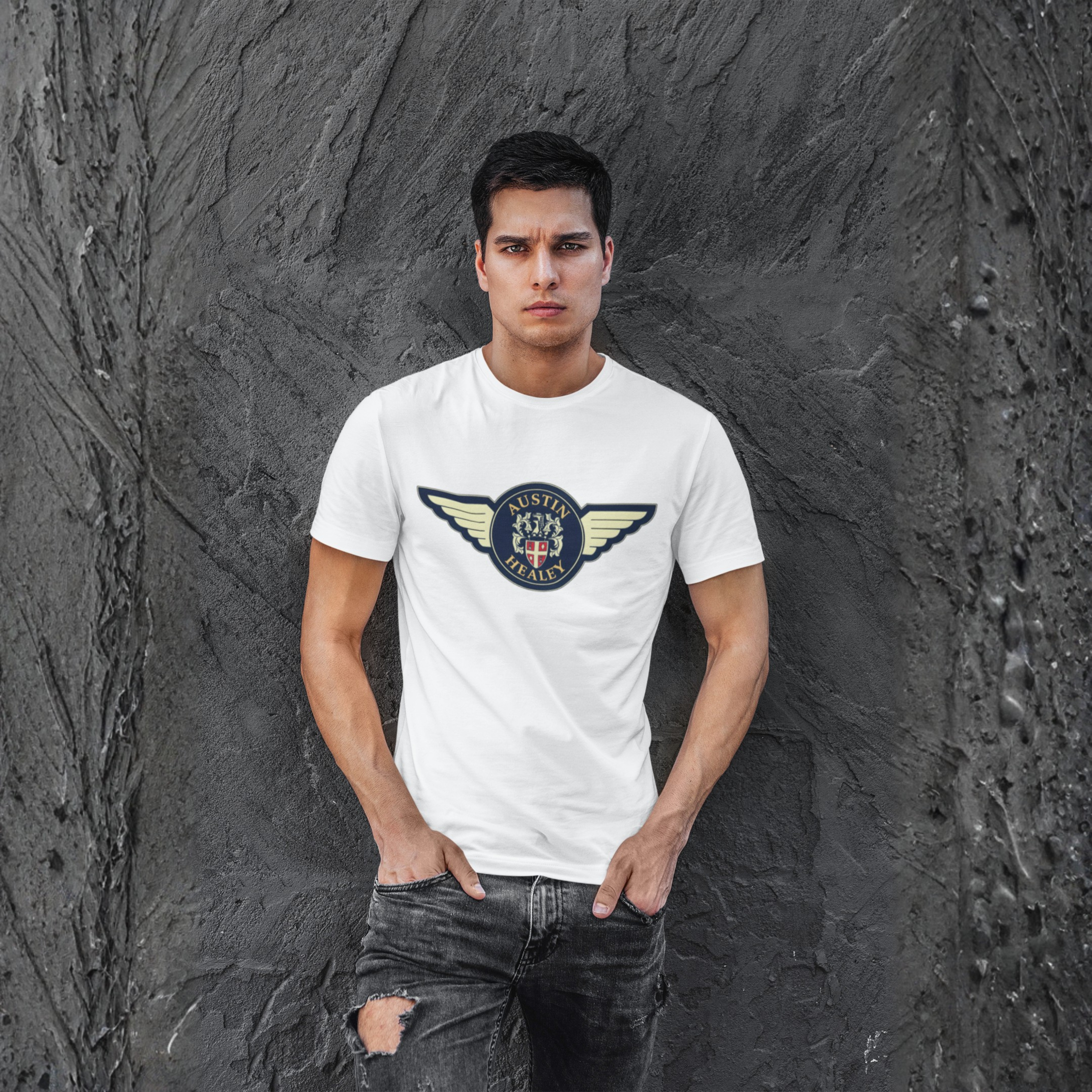 Austin Healey Gift Tee - Winged Badge Graphic Shirt