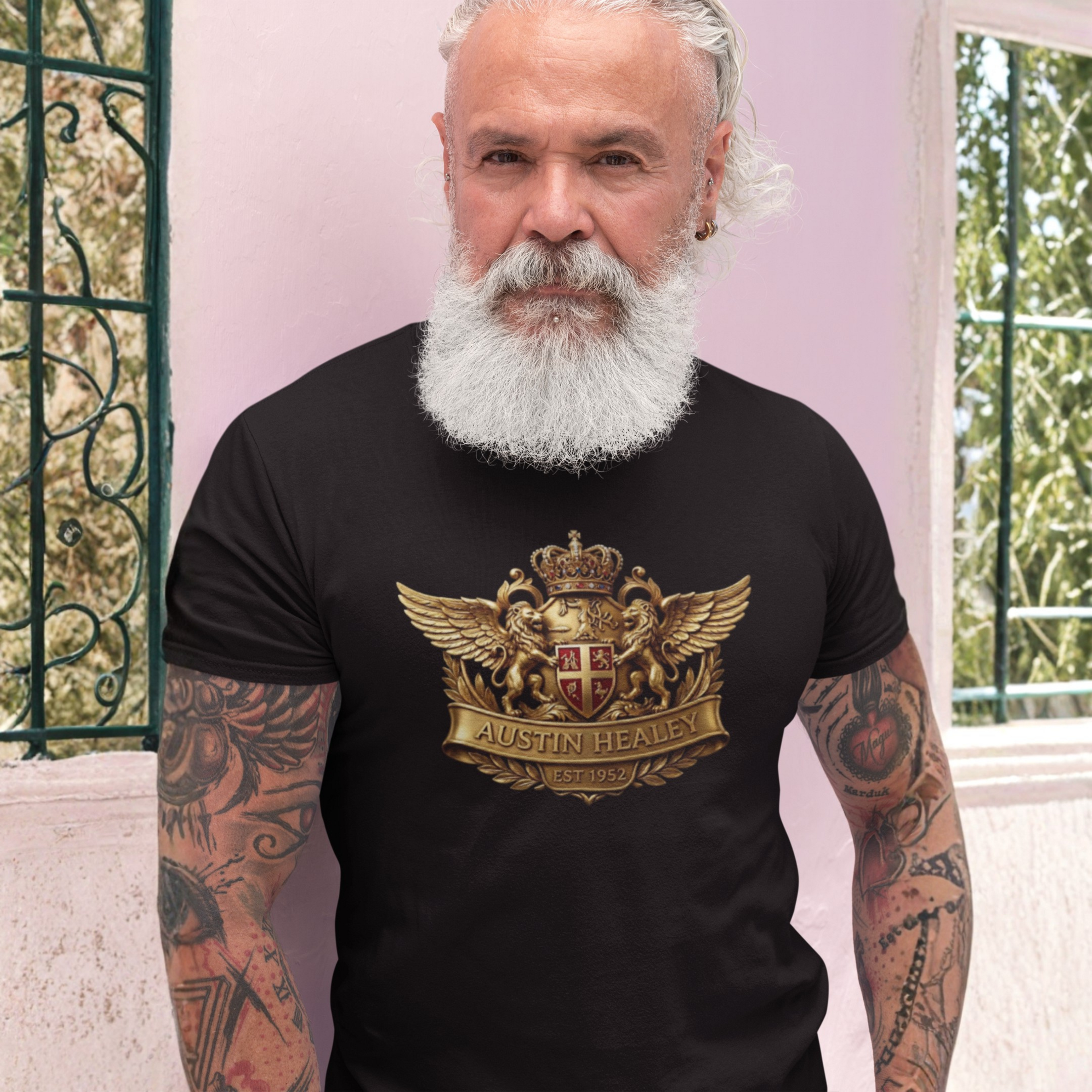 Crowned Lion Crest Tee | Vintage Roadster Gift Shirt