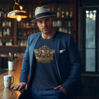 Crowned Lion Crest Tee | Vintage Roadster Gift Shirt