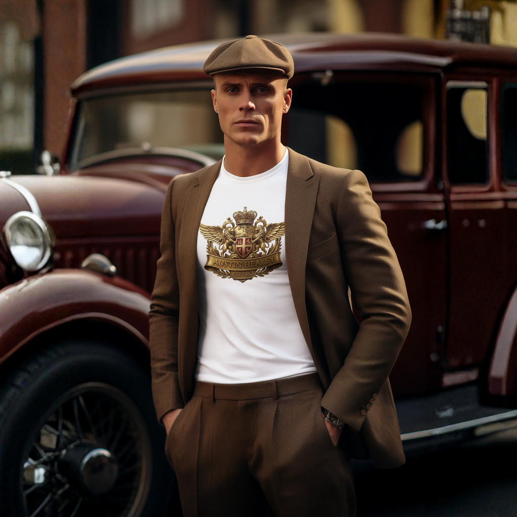 Crowned Lion Crest Tee | Vintage Roadster Gift Shirt