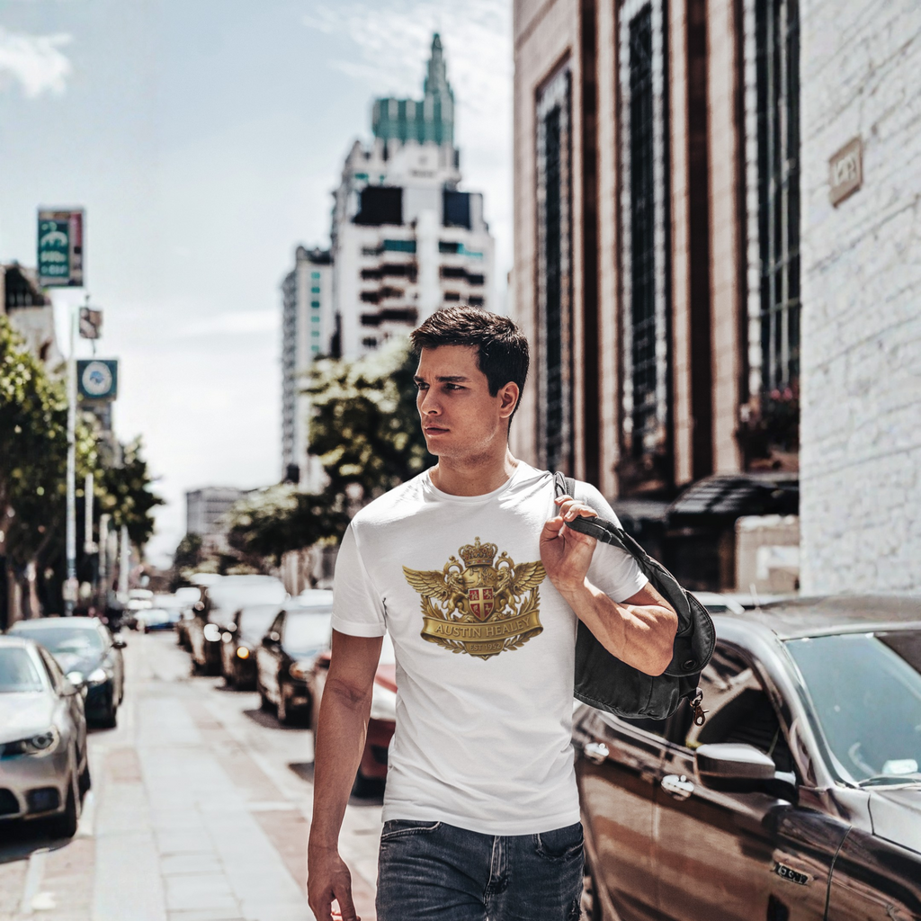 Crowned Lion Crest Tee | Vintage Roadster Gift Shirt