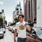 Crowned Lion Crest Tee | Vintage Roadster Gift Shirt