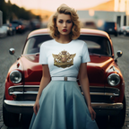 Crowned Lion Crest Tee | Vintage Roadster Gift Shirt