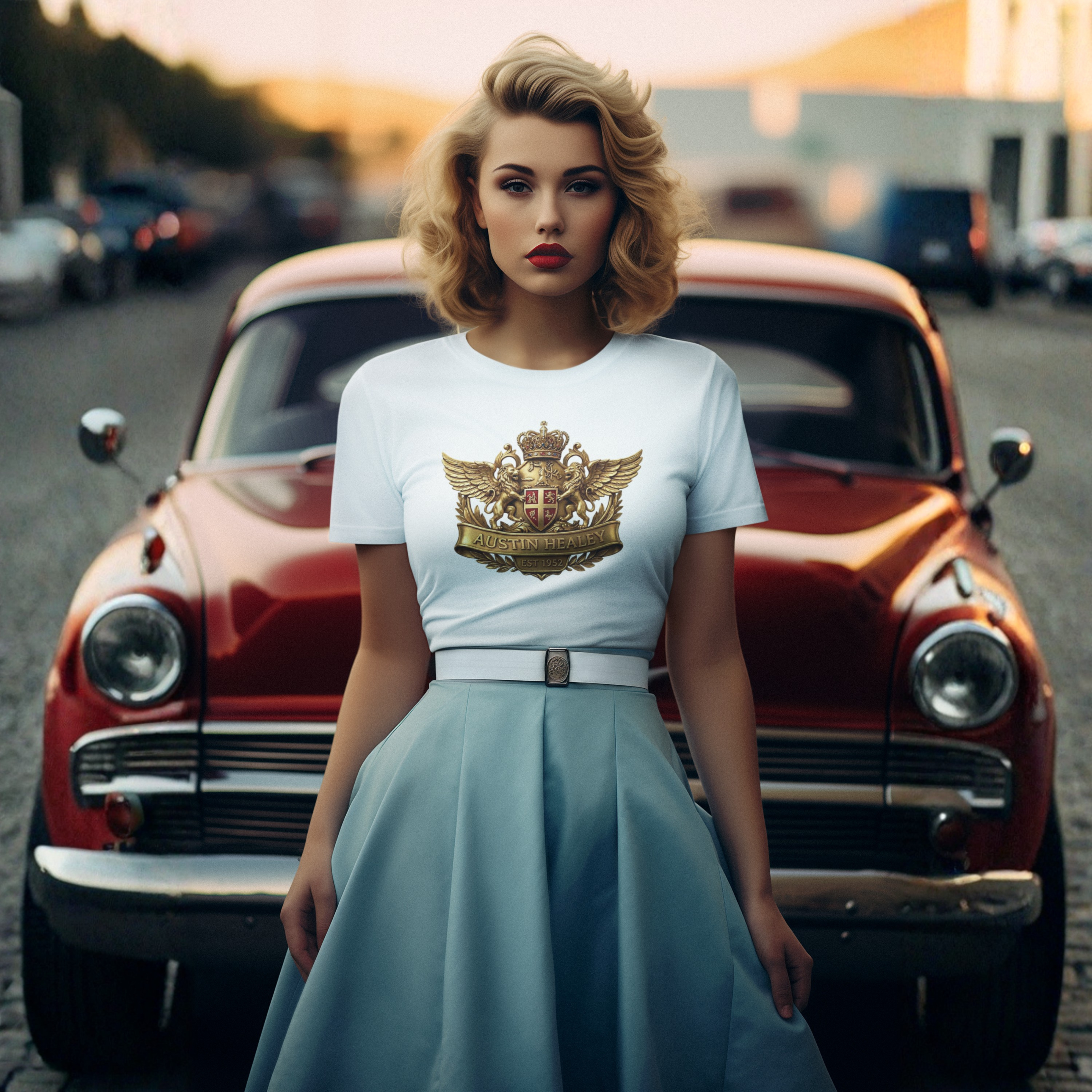 Crowned Lion Crest Tee | Vintage Roadster Gift Shirt
