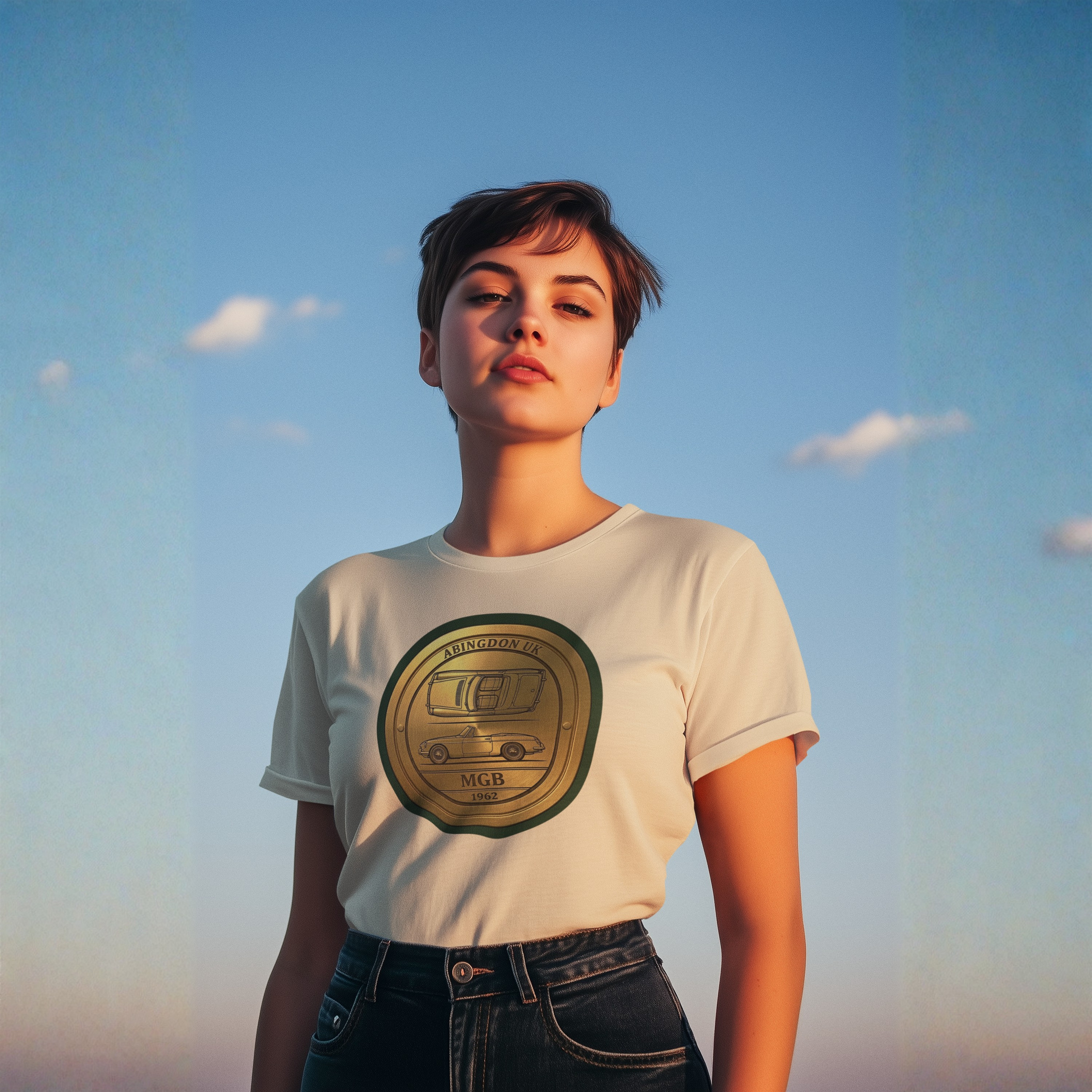 Classic MG Car Tee | Vintage Gold Seal T-Shirt