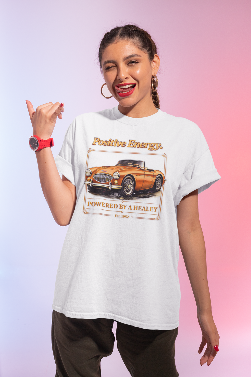 Positive Energy Roadster Tee | Vintage Sports Car Shirt