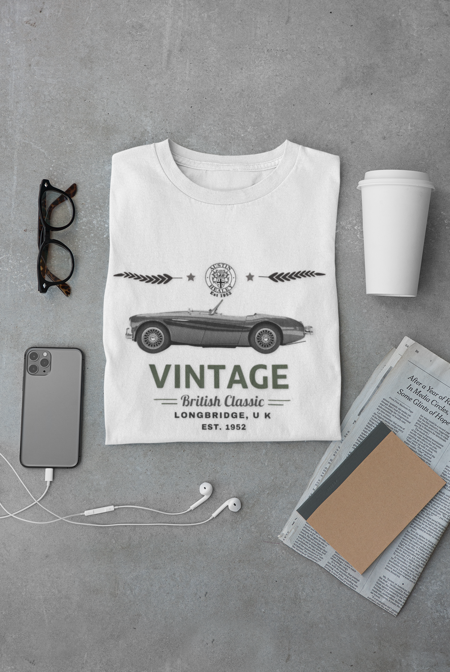 Vintage British Roadster T-shirt | Classic Car Badge Gift Tee