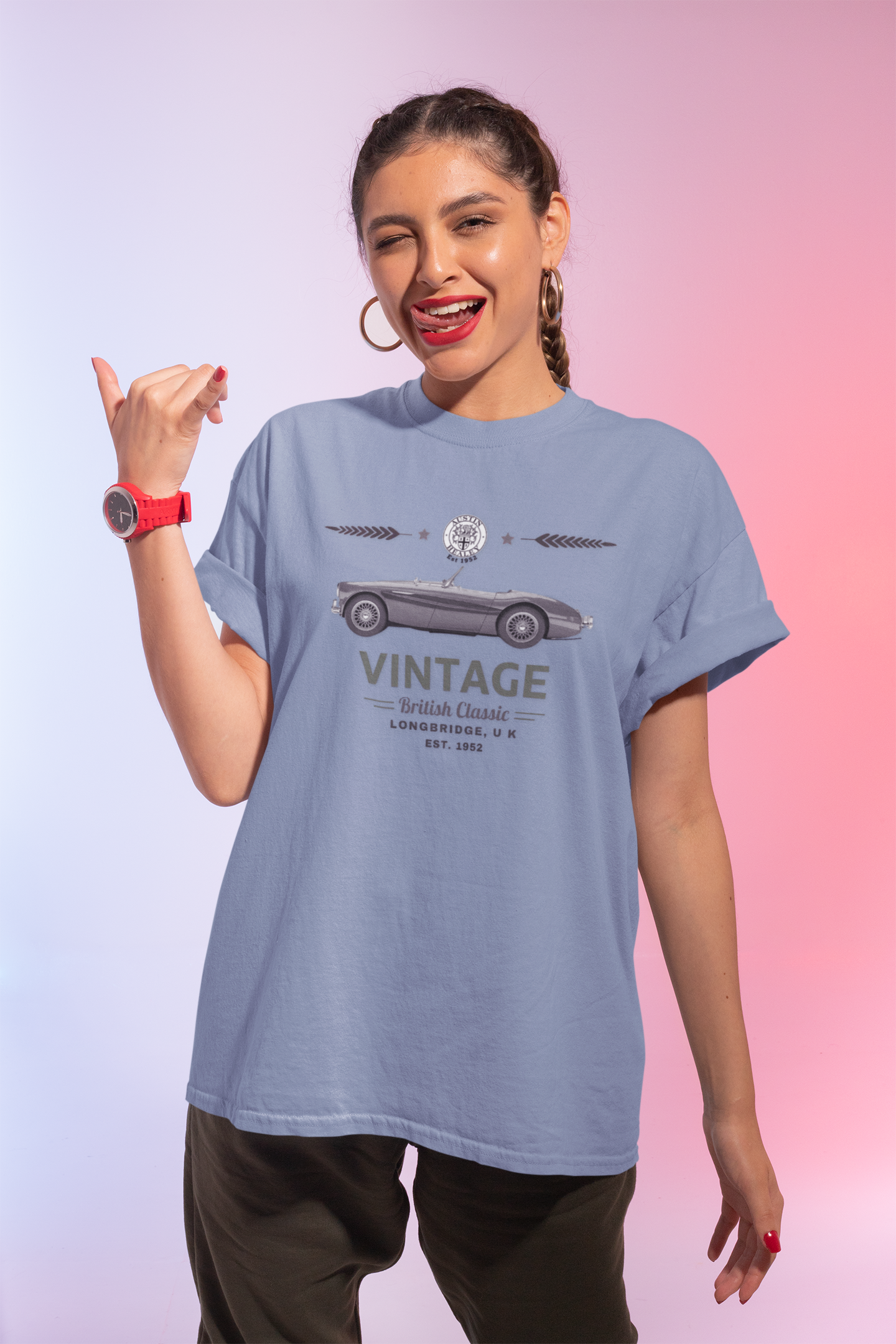 Vintage British Roadster T-shirt | Classic Car Badge Gift Tee