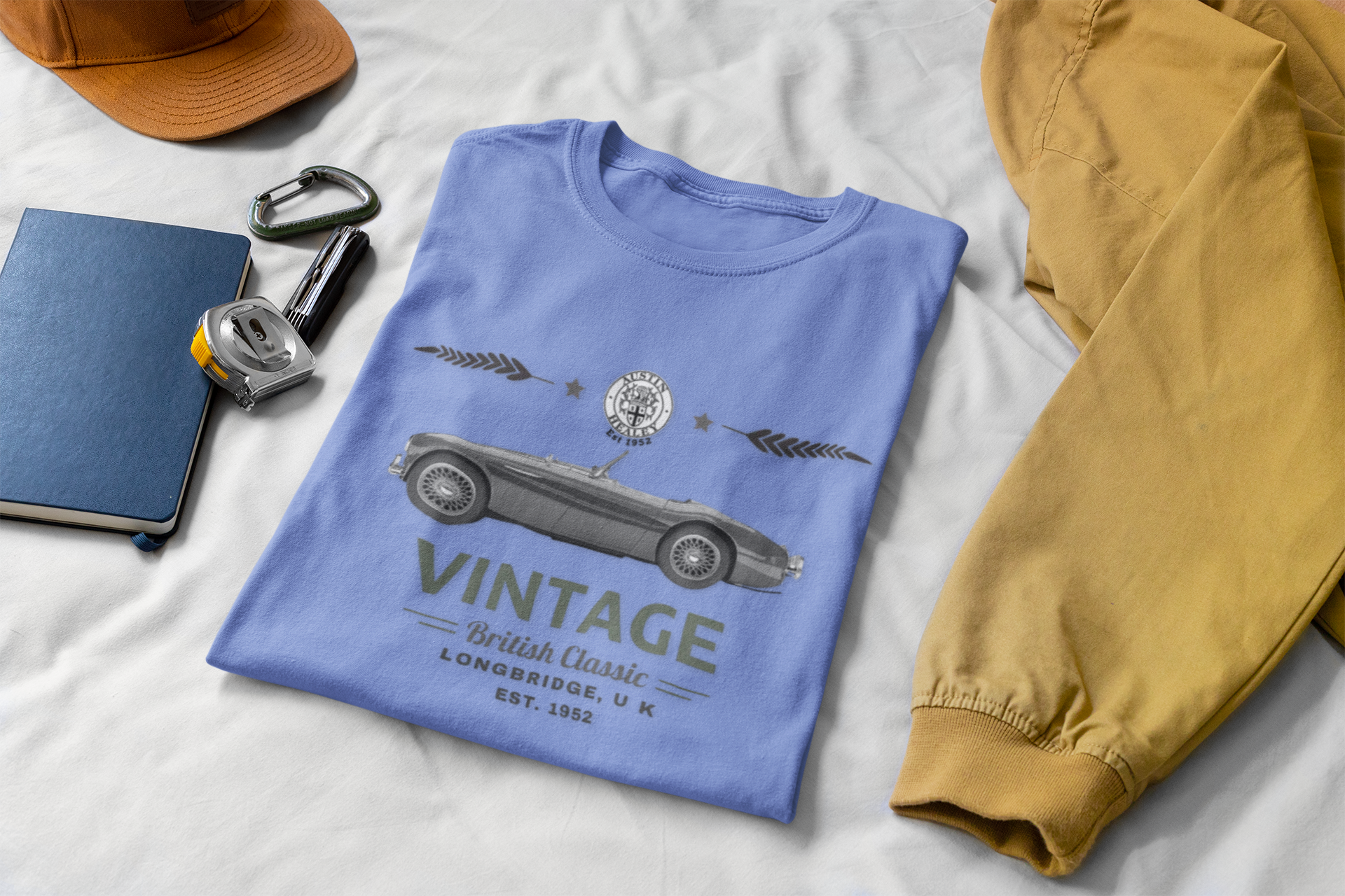 Vintage British Roadster T-shirt | Classic Car Badge Gift Tee