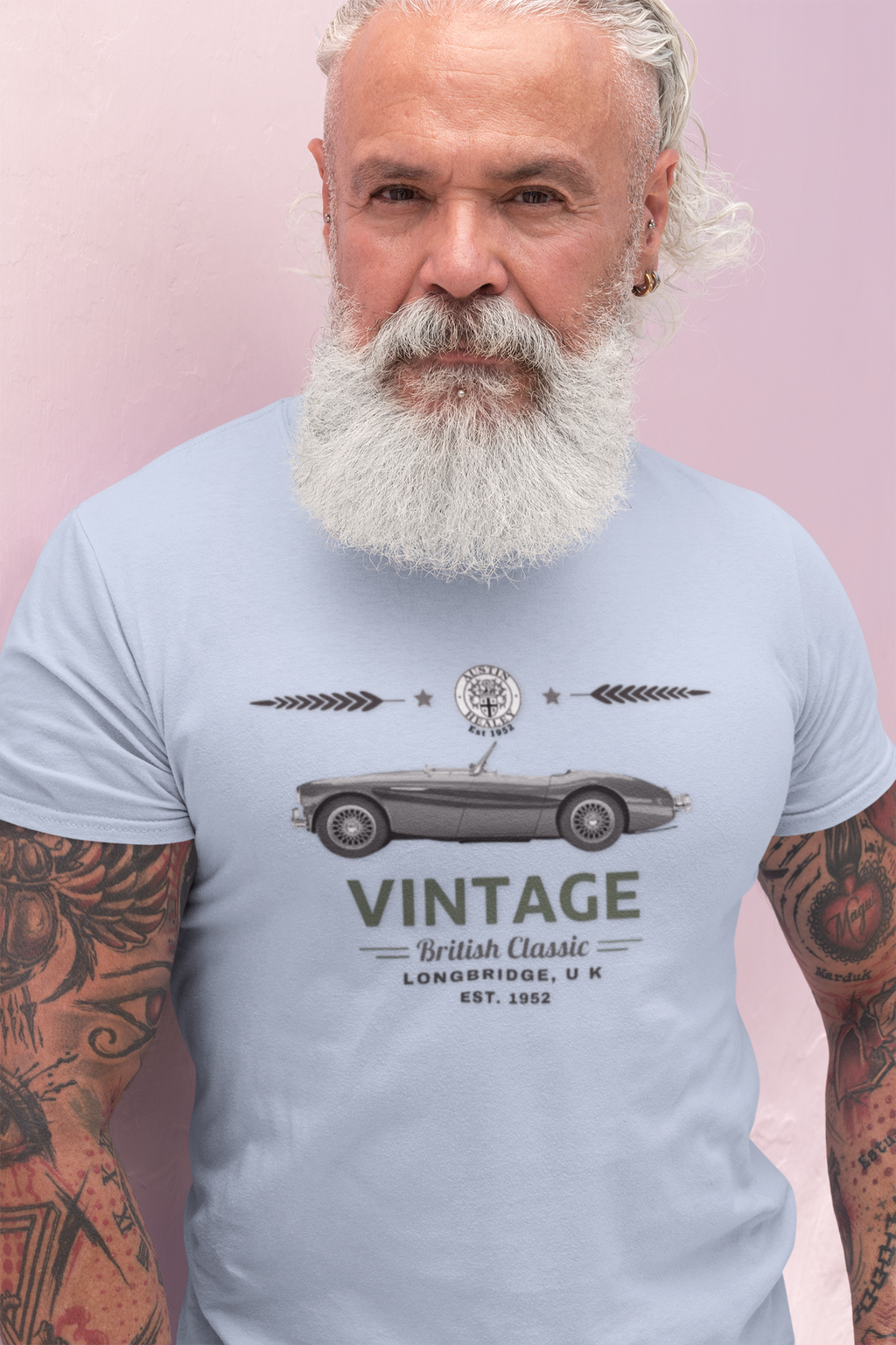 Vintage British Roadster T-shirt | Classic Car Badge Gift Tee