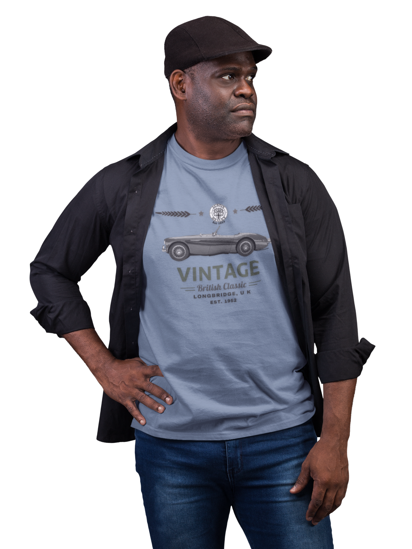 Vintage British Roadster T-shirt | Classic Car Badge Gift Tee